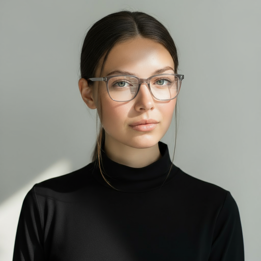 grey squared plastic eyeglasses
