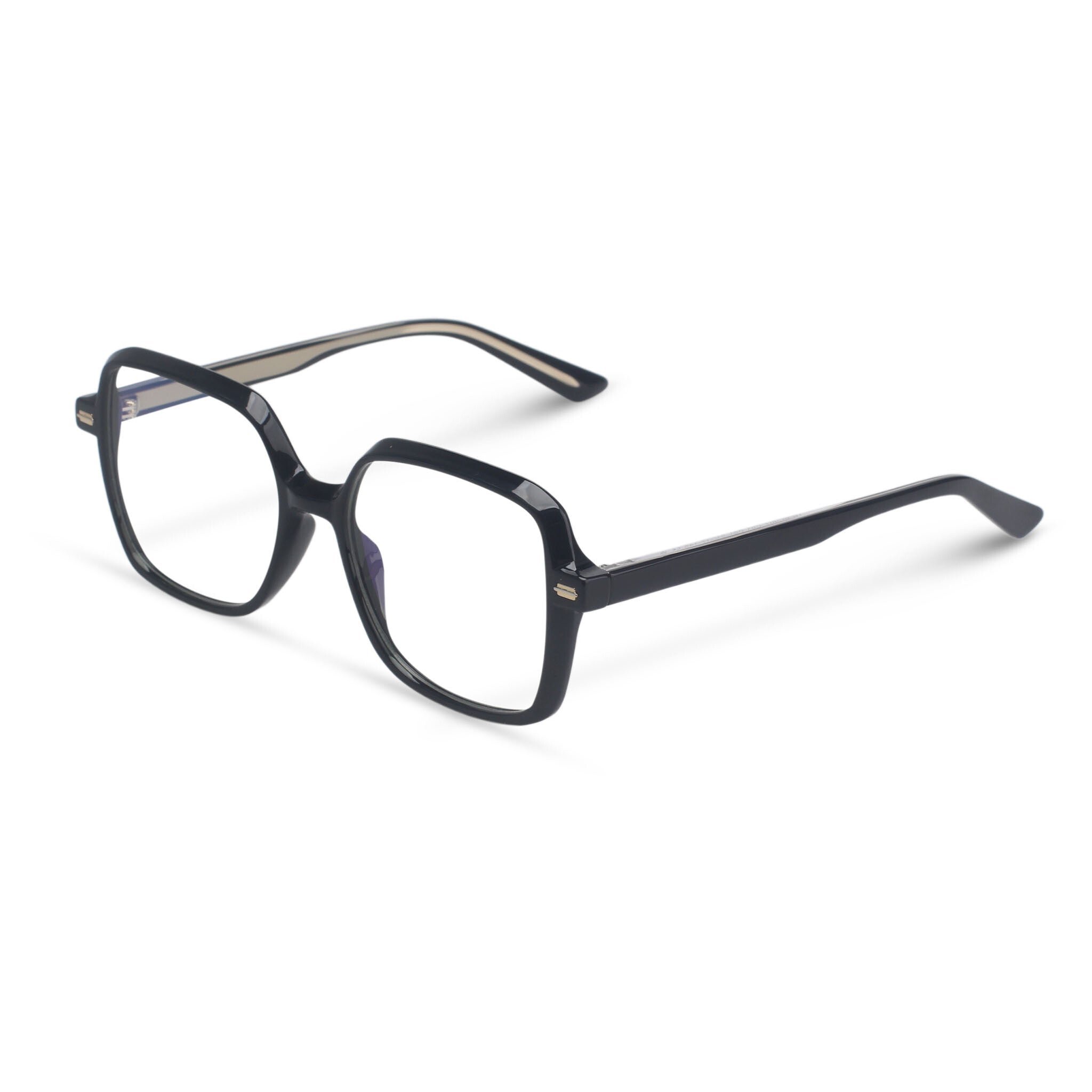 Geometrical black eyeglasses