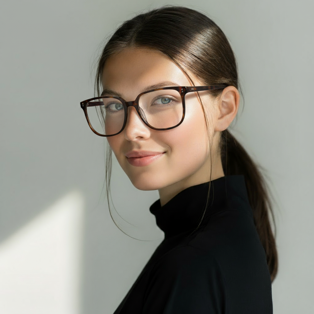 brown tortoise plastic eyeglasses