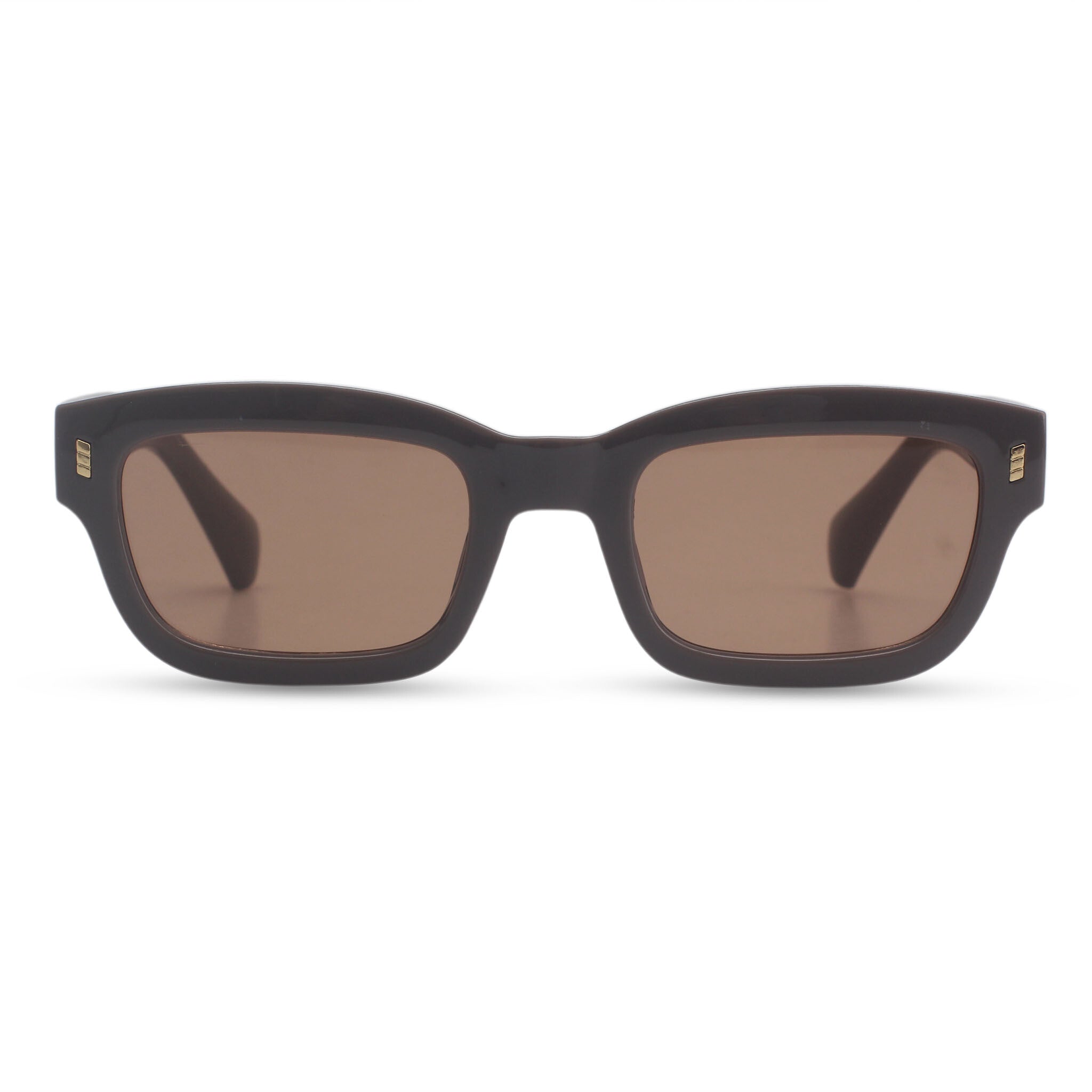 Rectangular coffee brown sunglasses