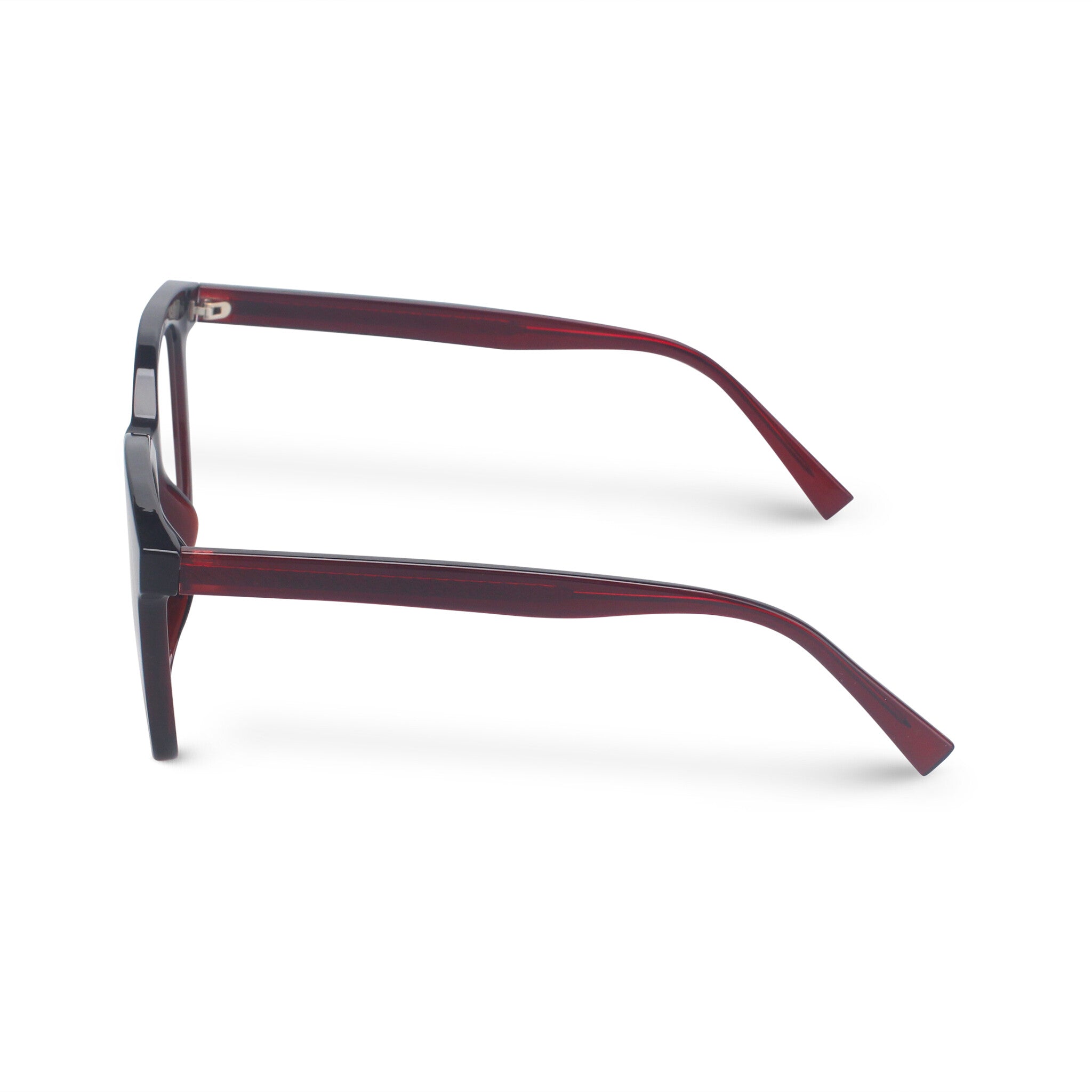 Oversized square red eyeglasses