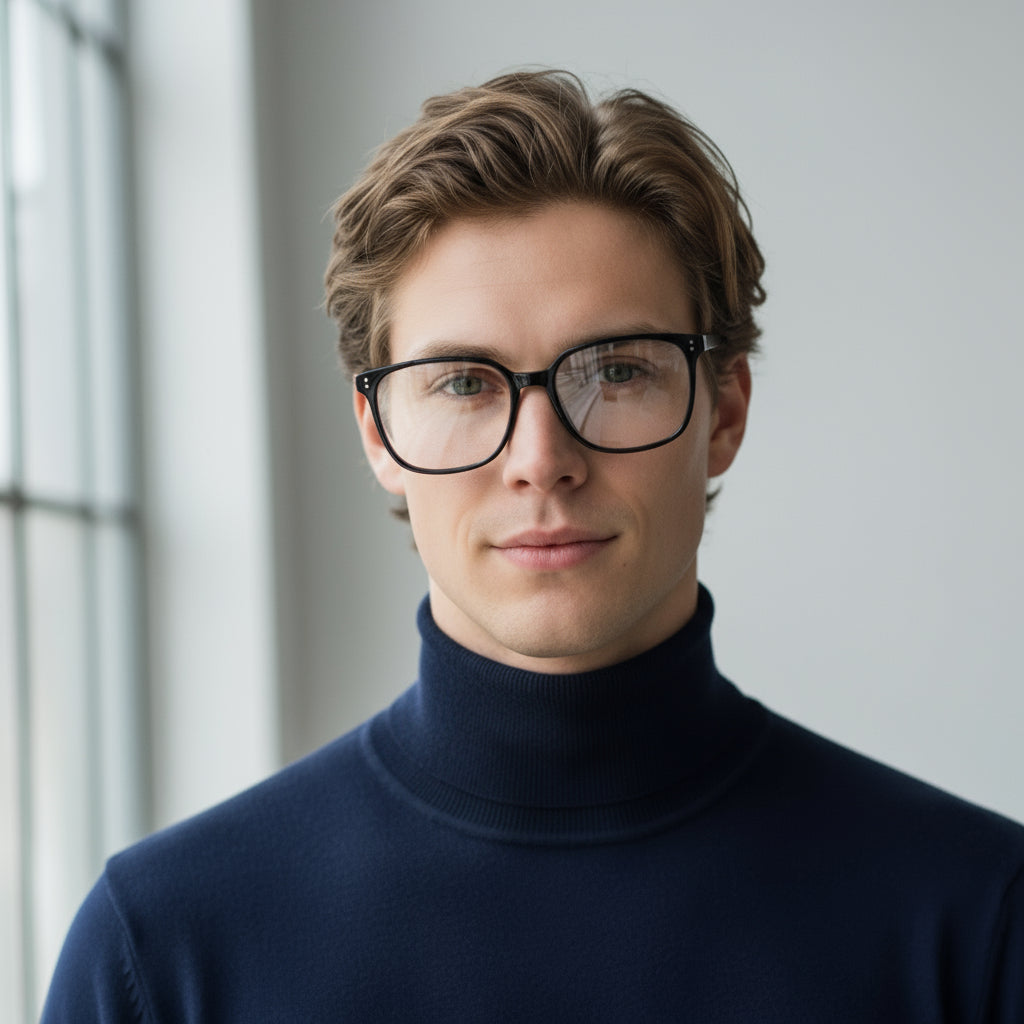 black plastic eyeglasses