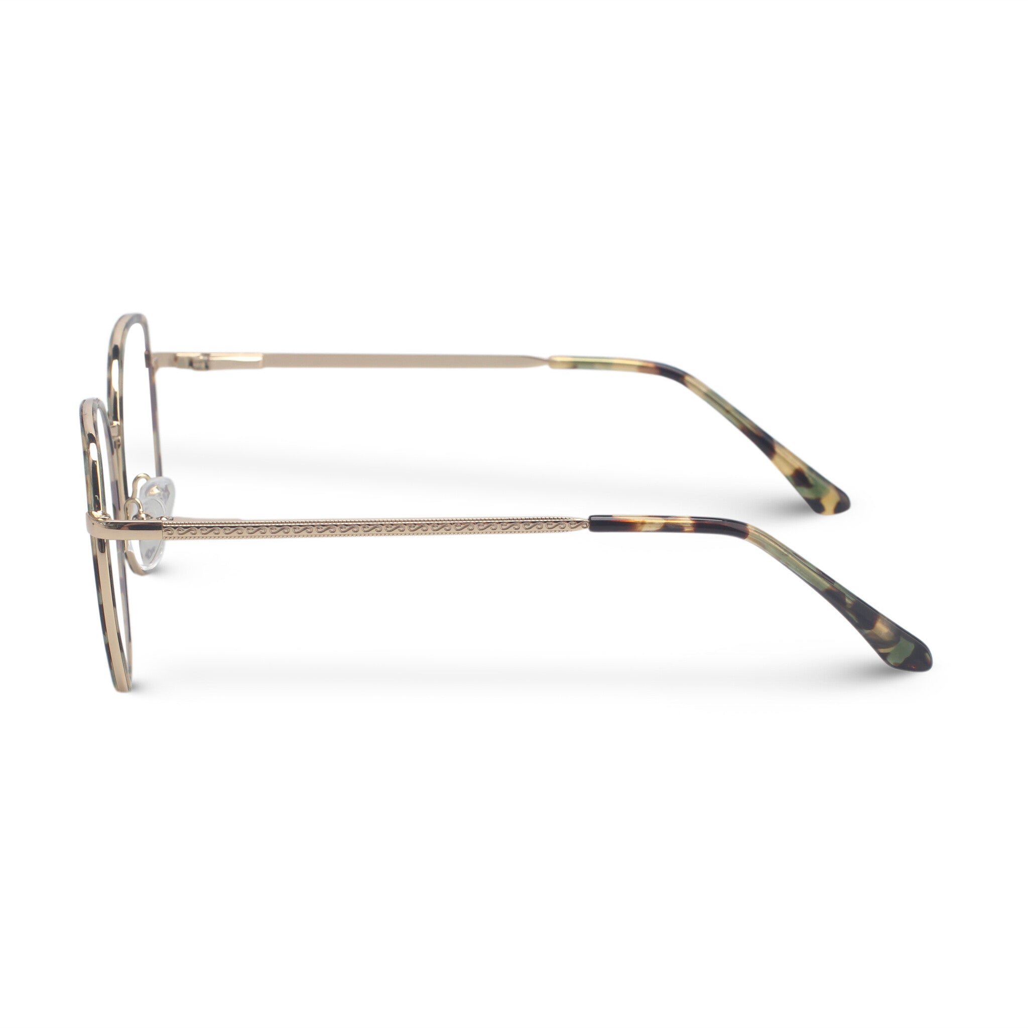 Minimal geometric yellow tortoise eyeglasses