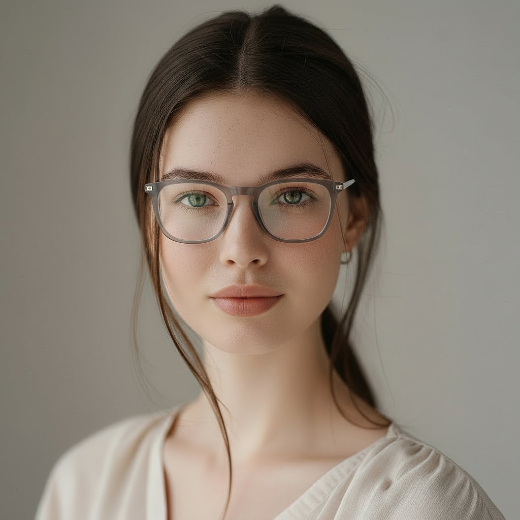Classic square pink eyeglasses