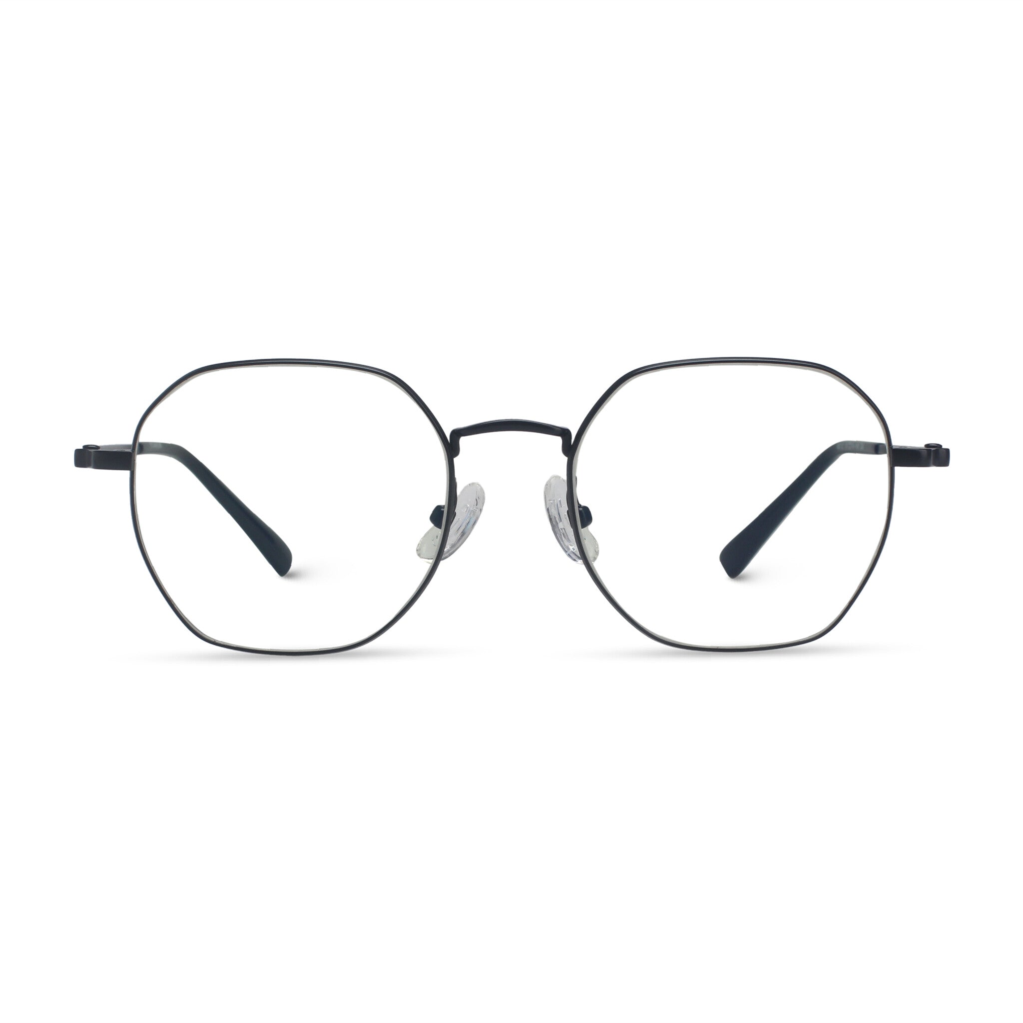 Minimal geometric titan black eyeglasses