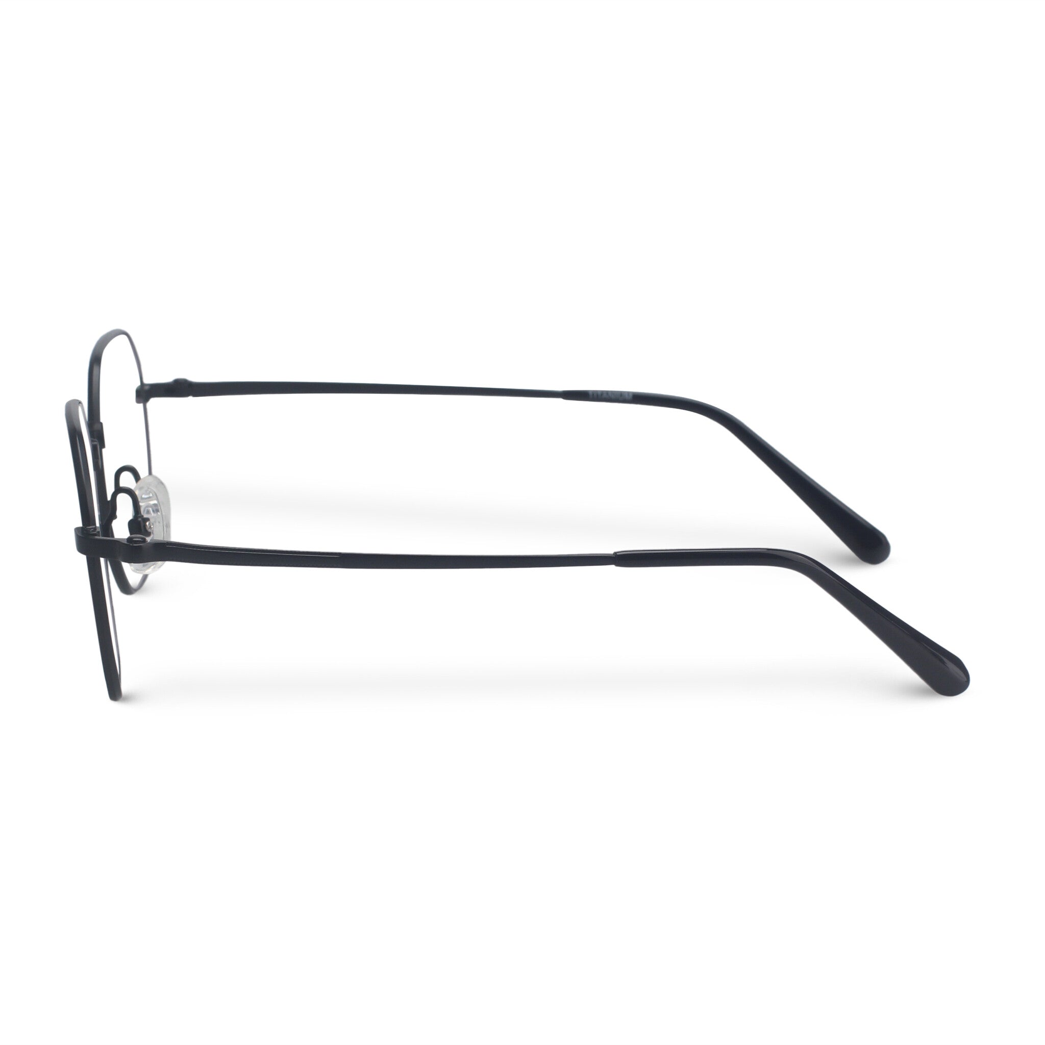 Minimal geometric titan black eyeglasses