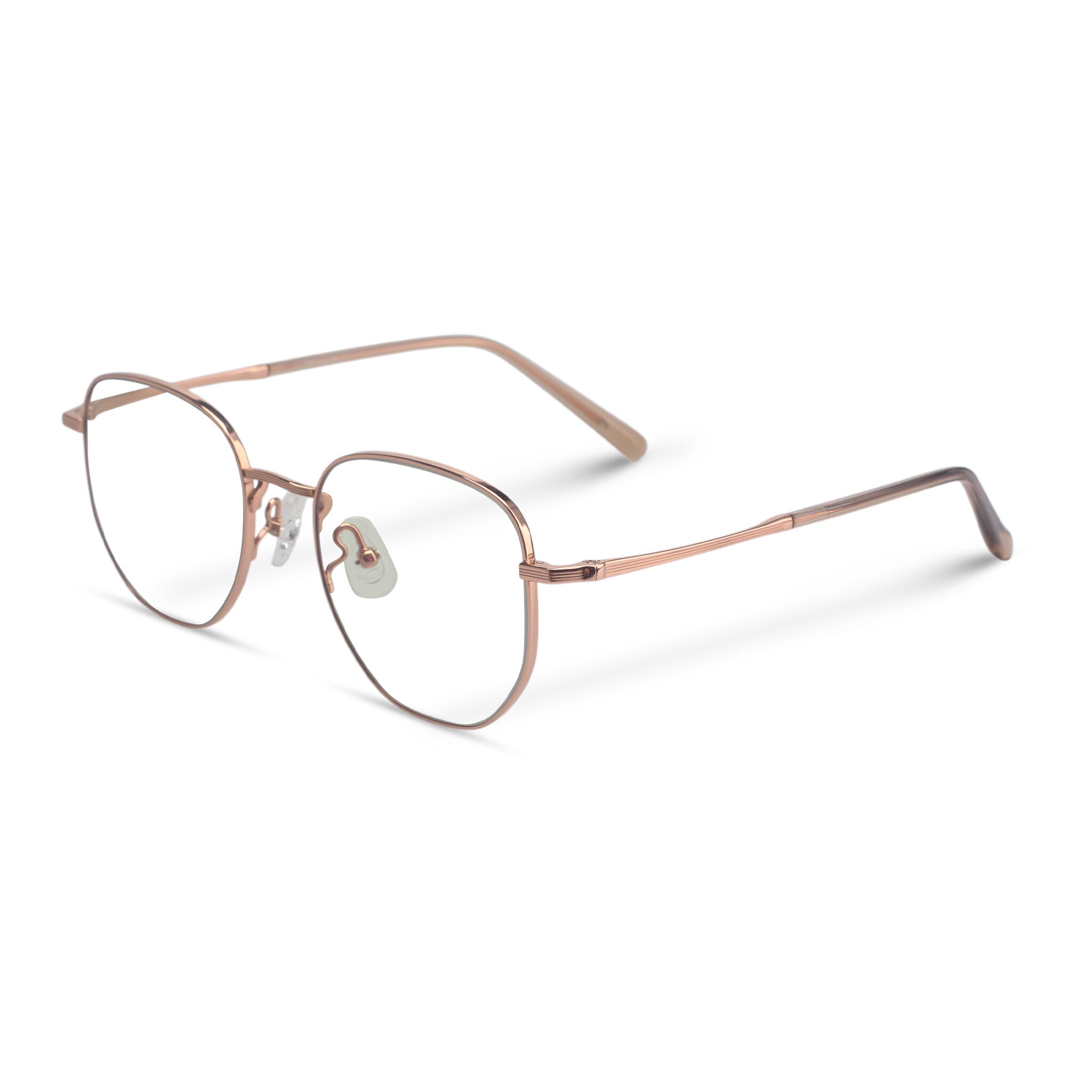 Minimal geometric pink eyeglasses