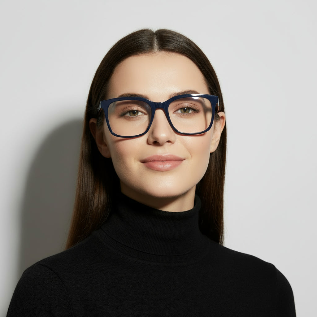 Classic square blue eyeglasses