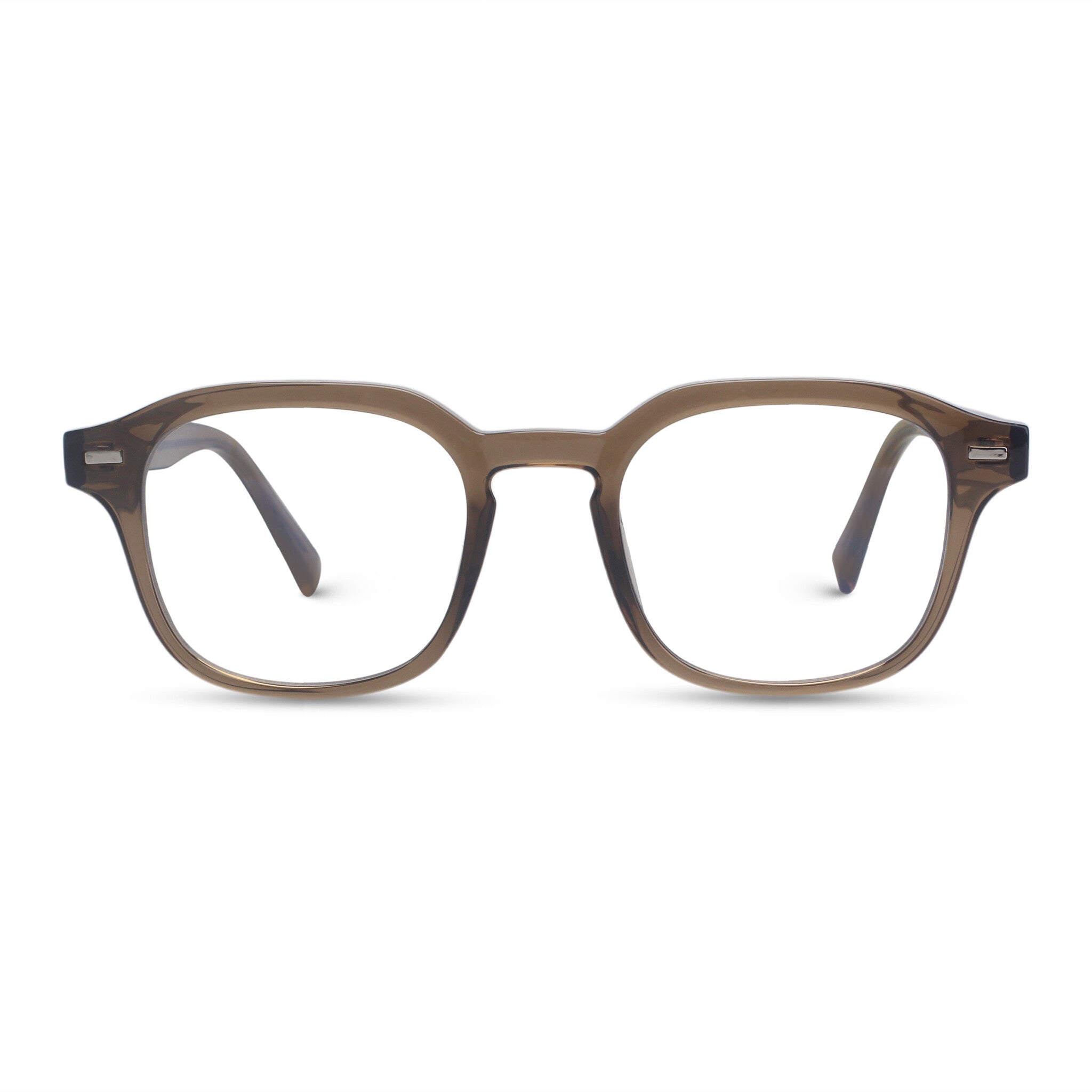 brown square plastic eyeglasses