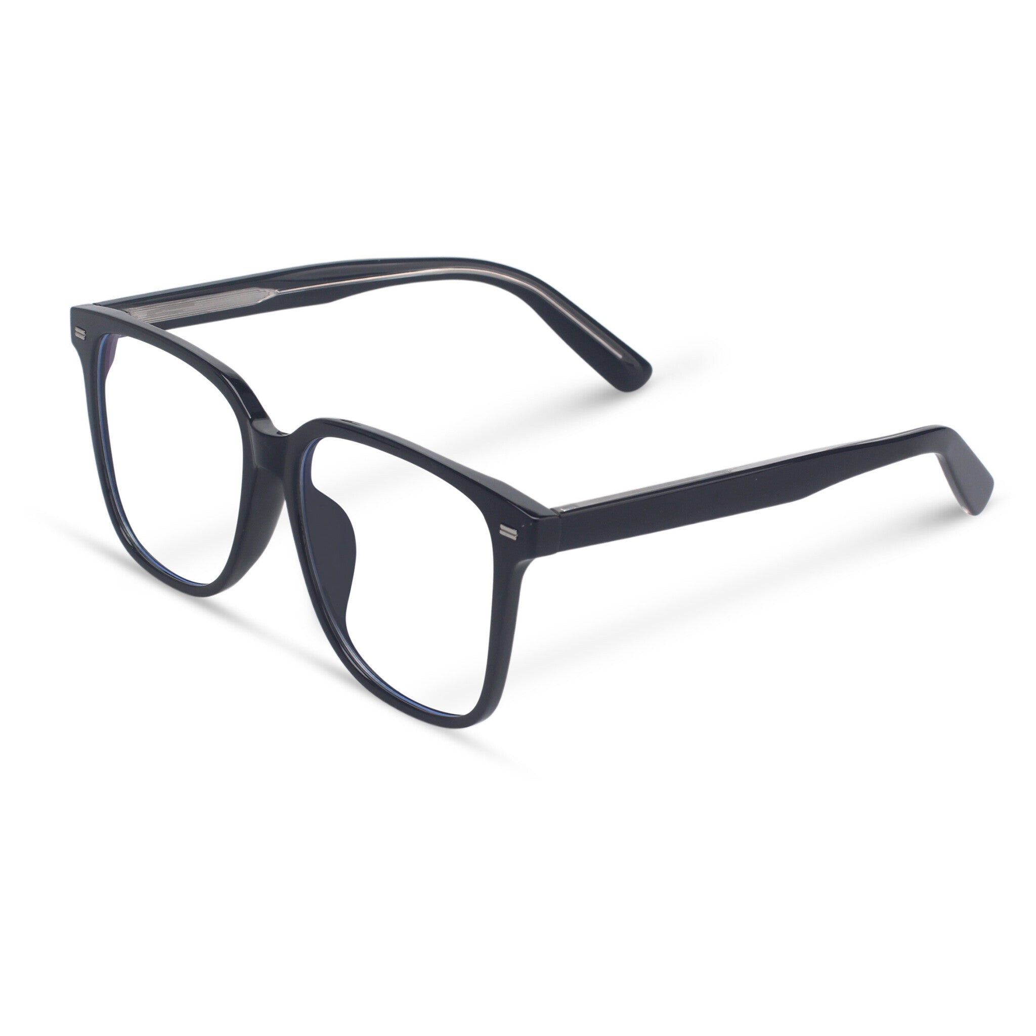 black square plastic eyeglasses