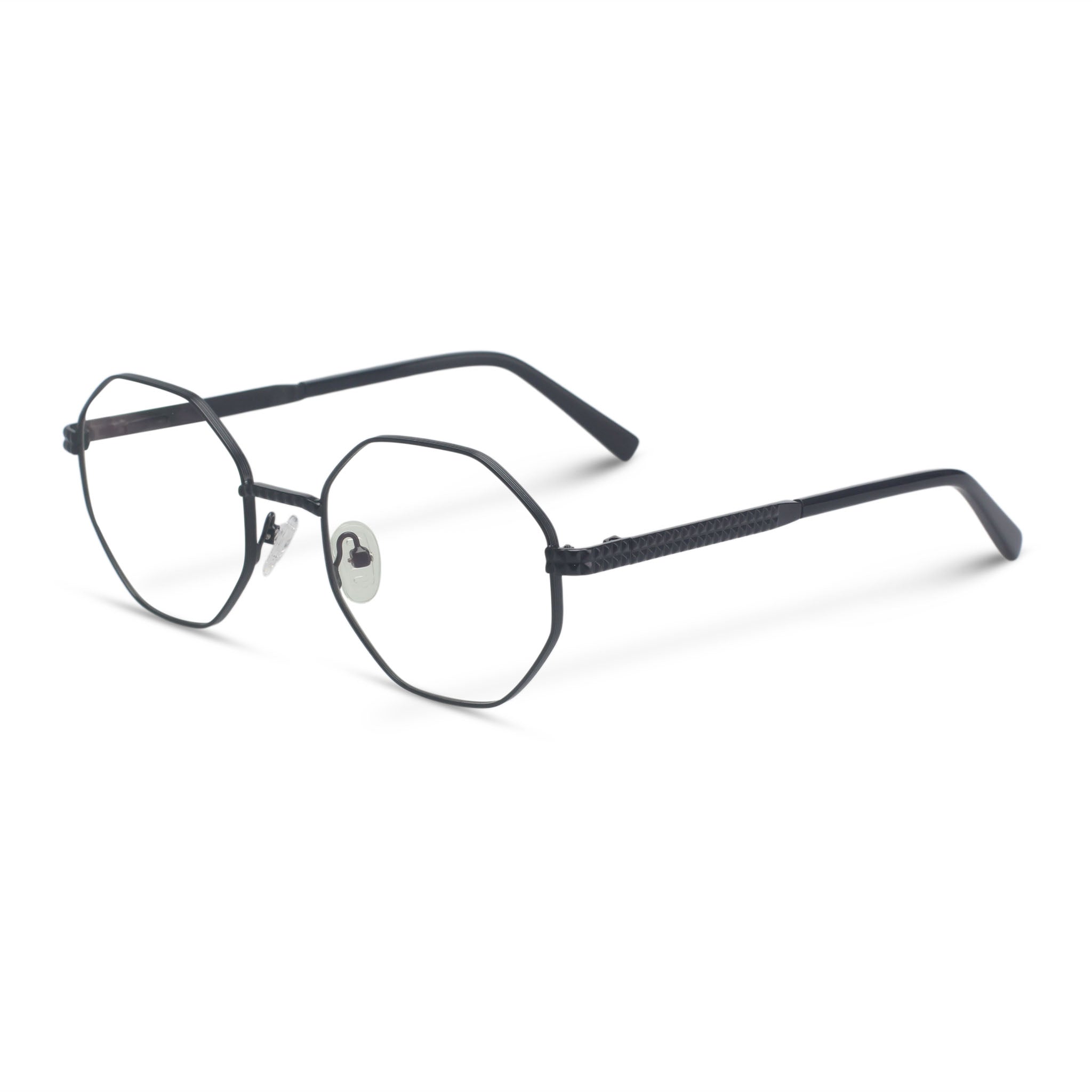 Metal geometric black eyeglasses