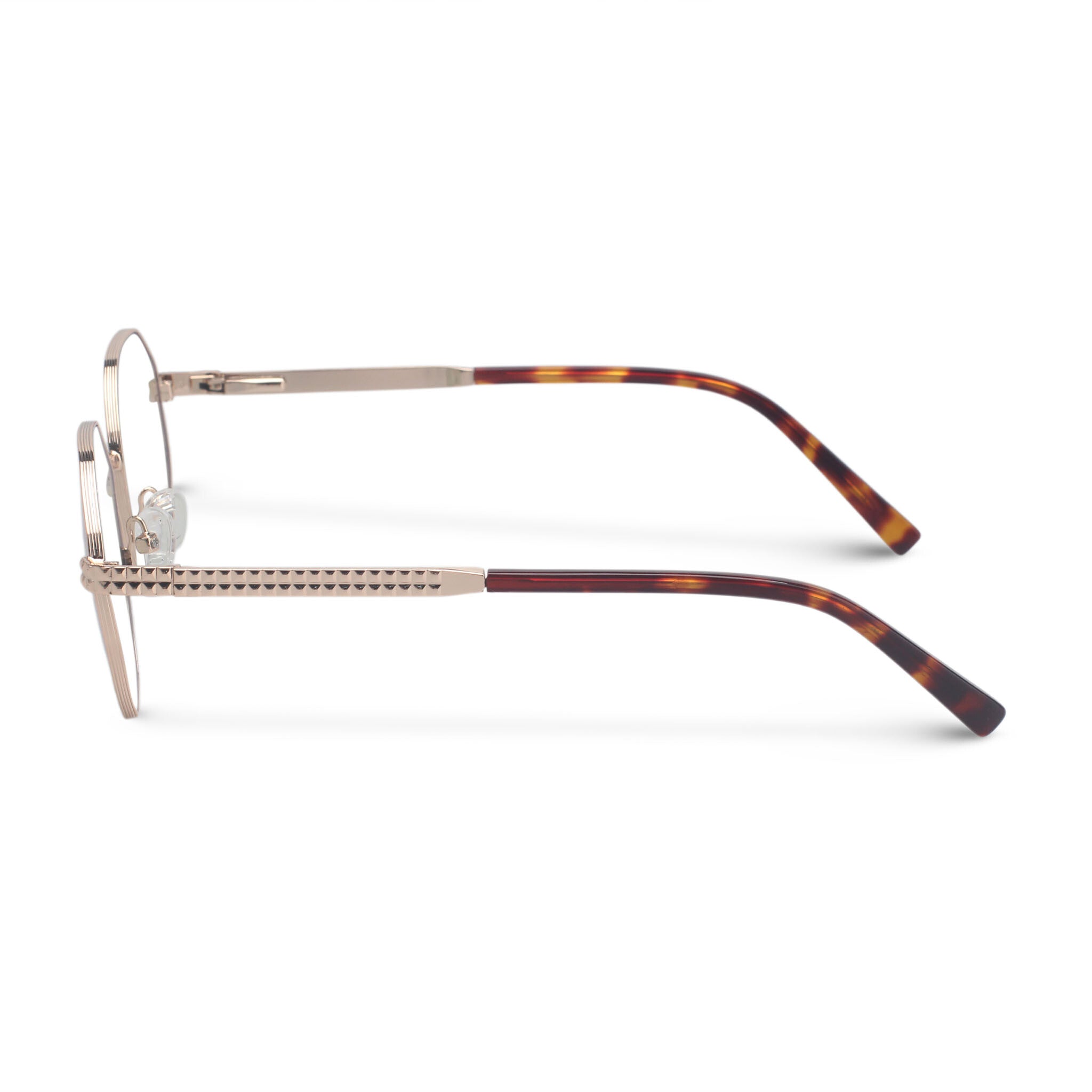 Metal geometric gold eyeglasses