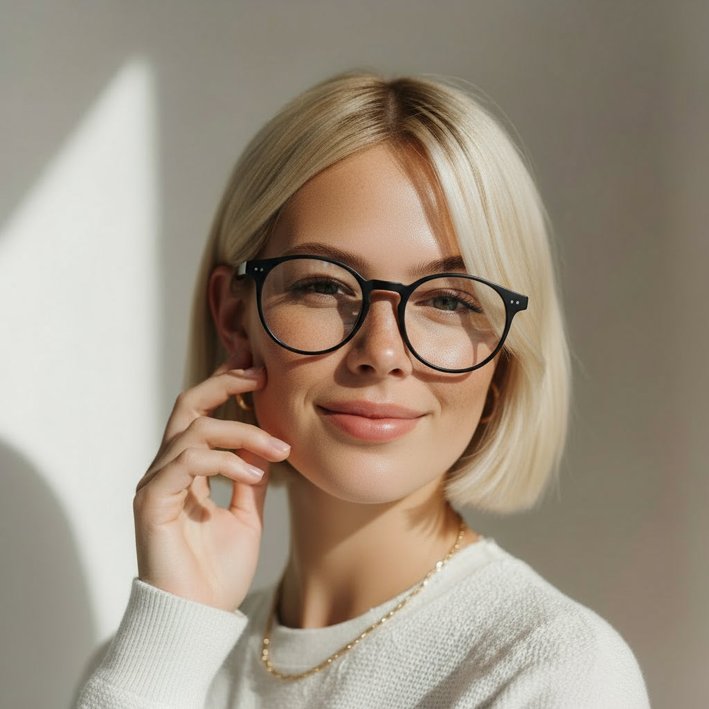Classic round black eyeglasses