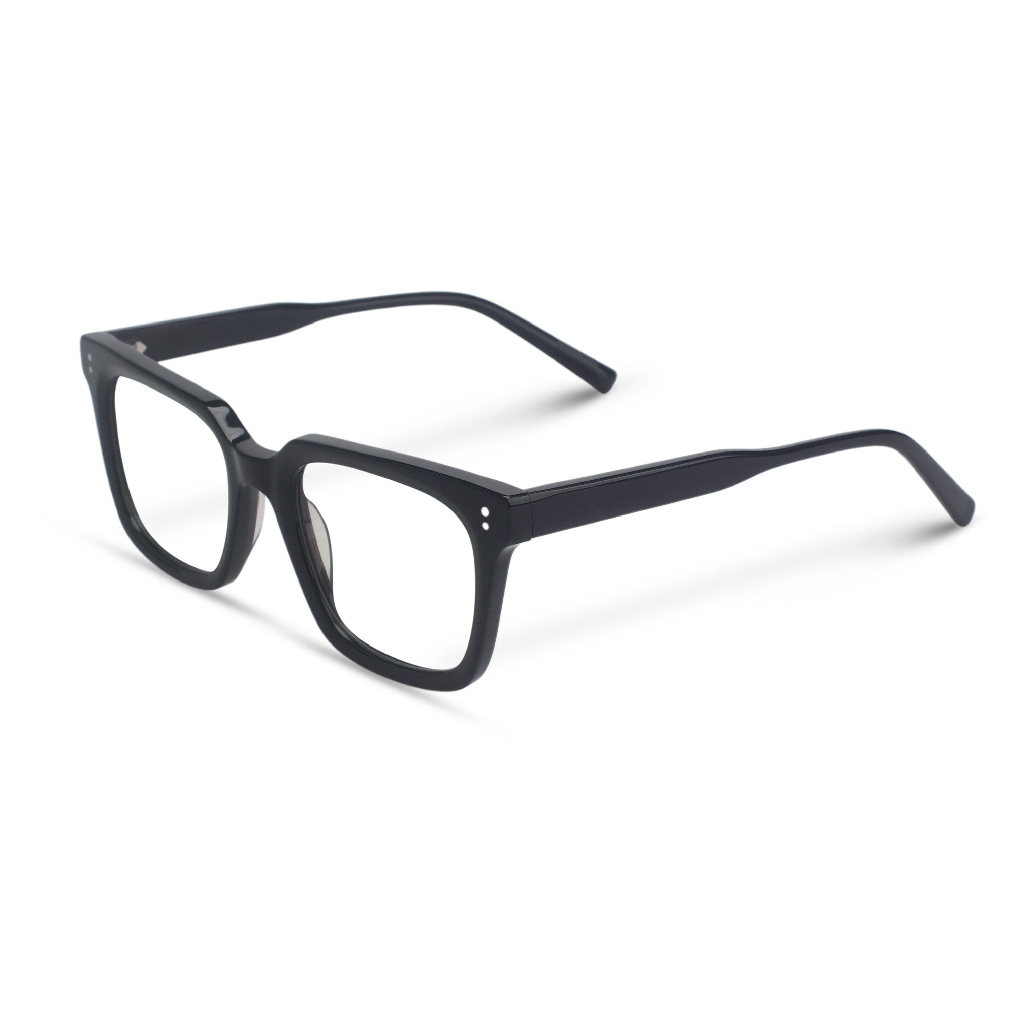 Black square plastic eyeglasses