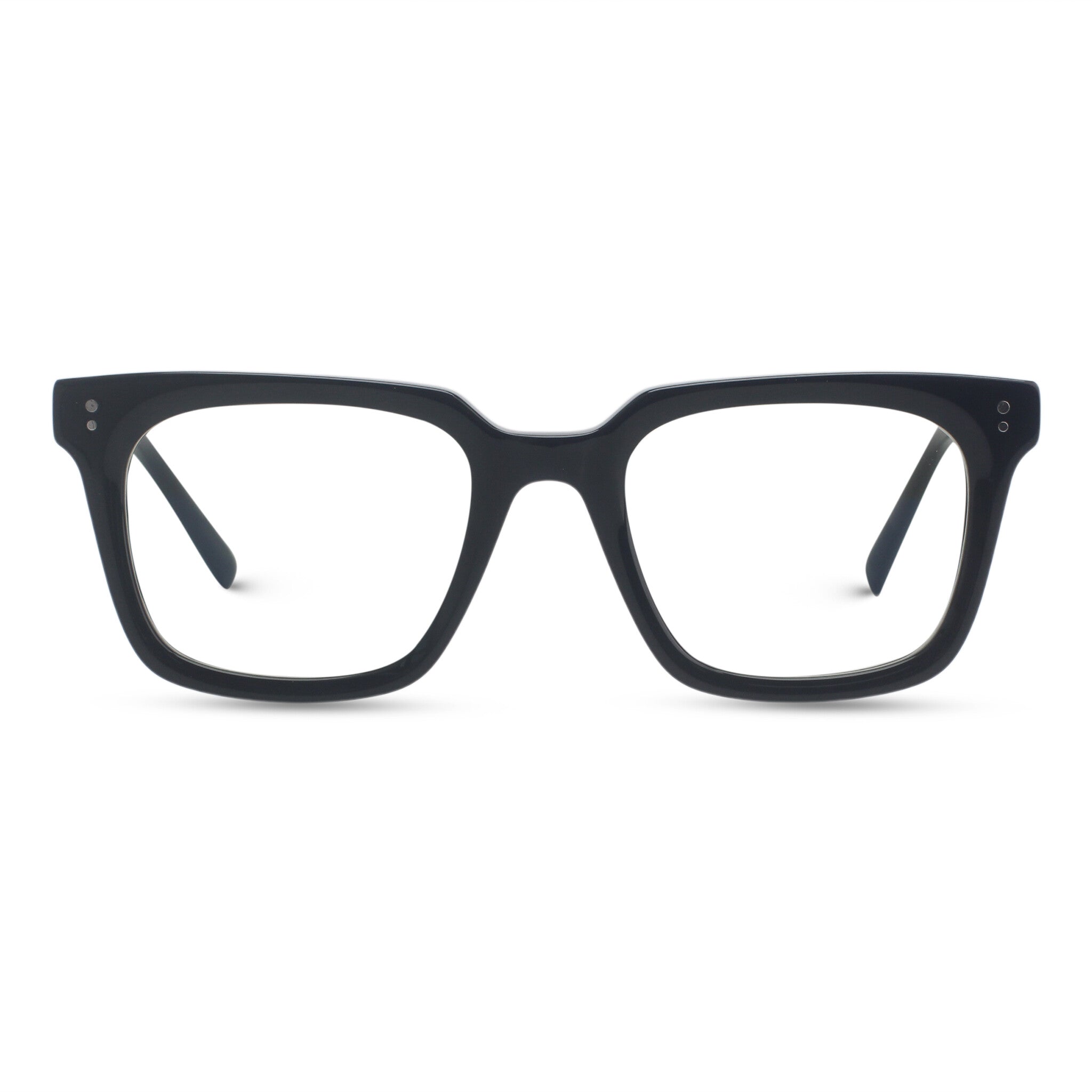 Black square plastic eyeglasses