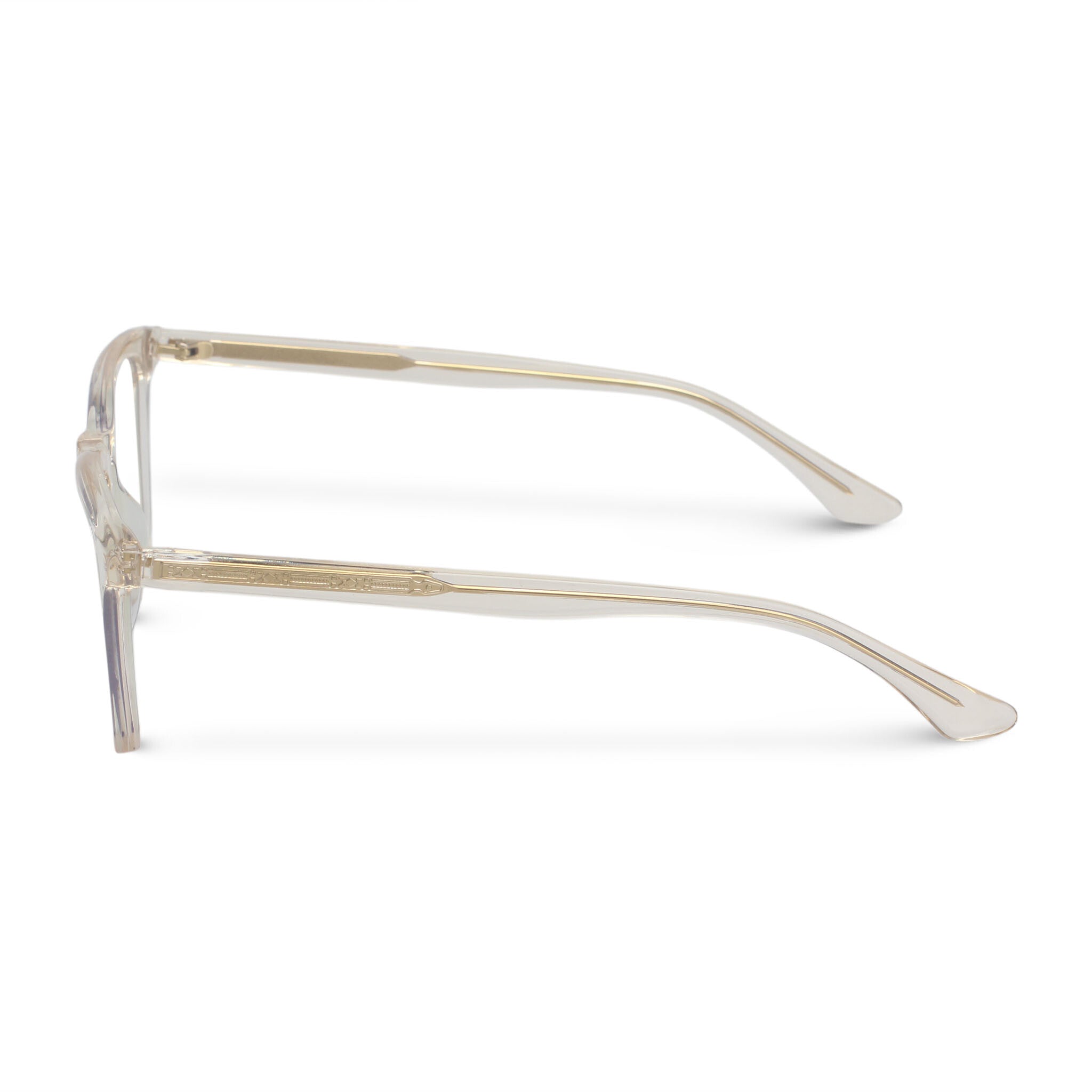 Clear yellow plastic eyeglasses
