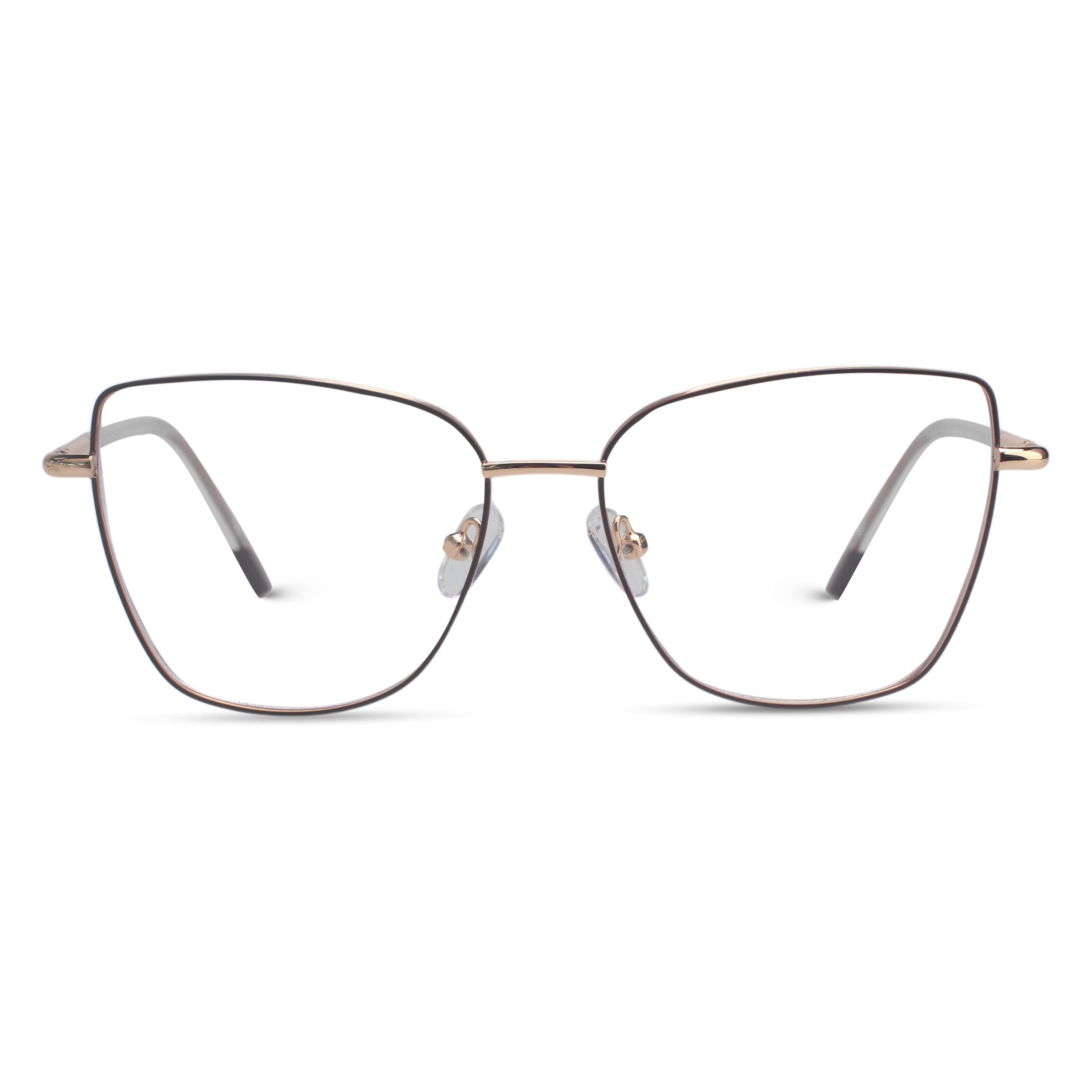 Minimal brown metal butterfly eyeglasses