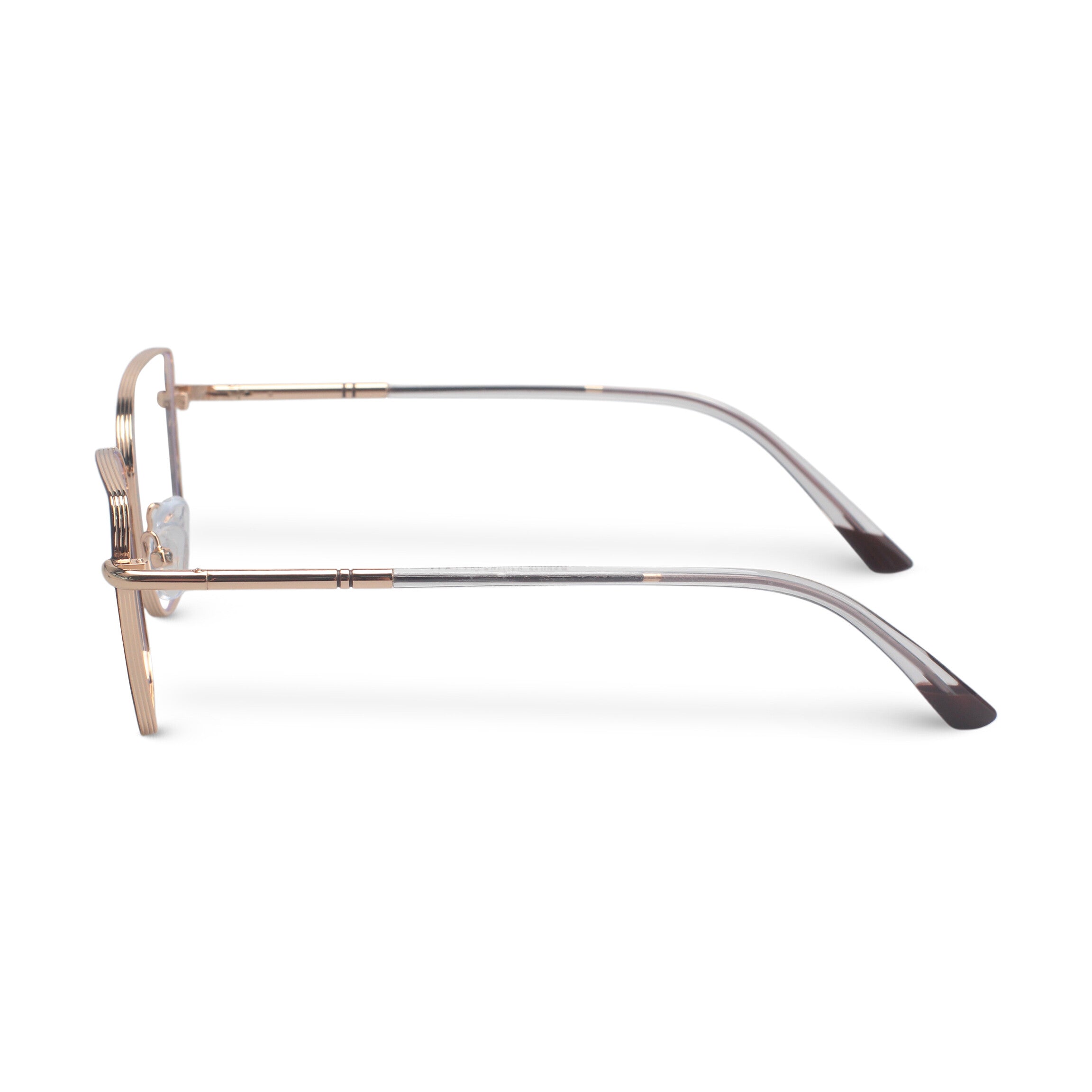 Minimal brown metal butterfly eyeglasses