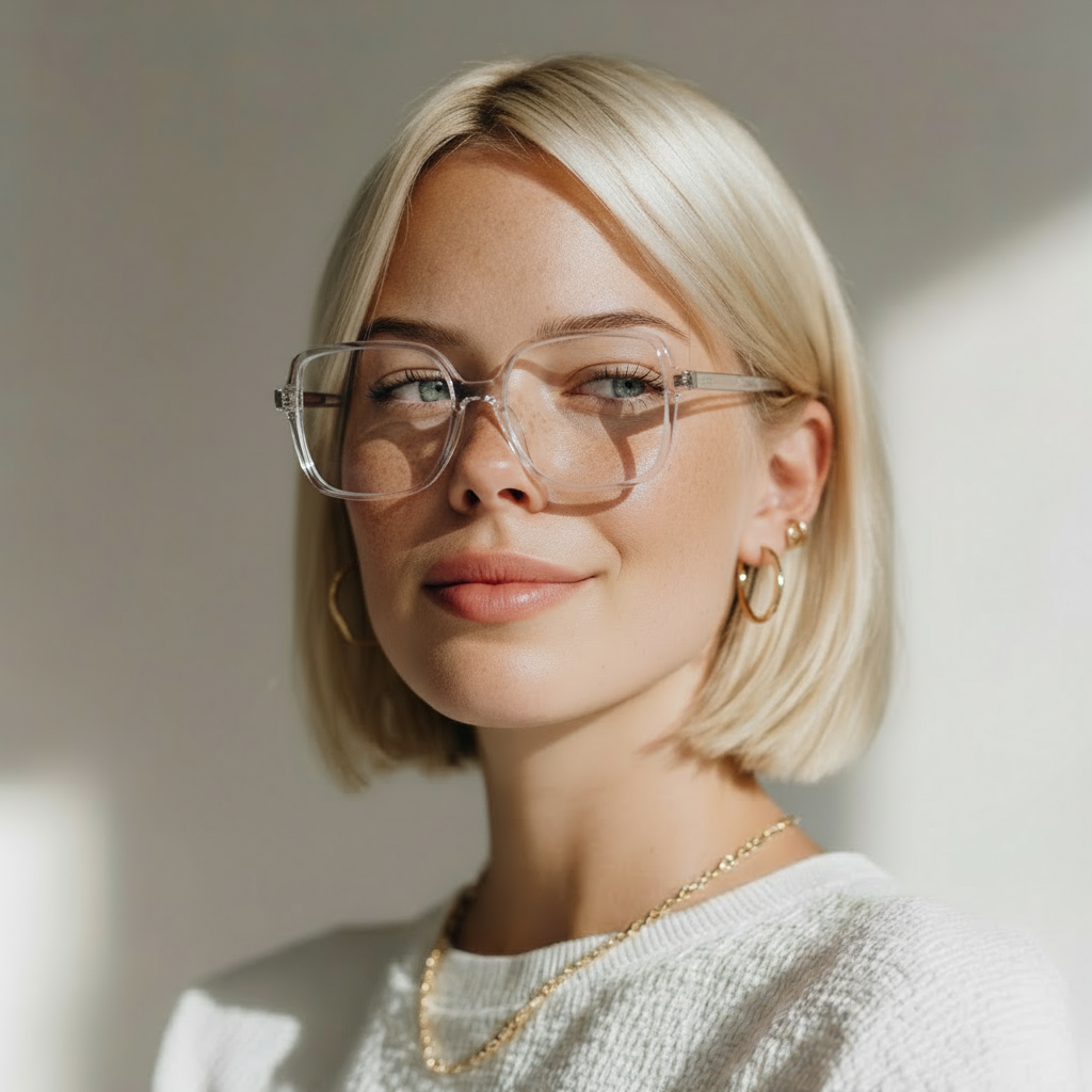 Geometrical transparent eyeglasses