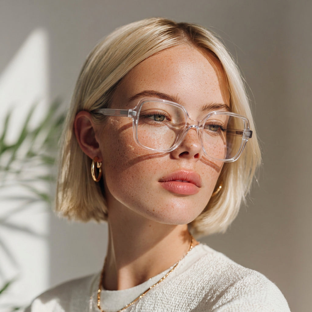 Geometrical transparent eyeglasses