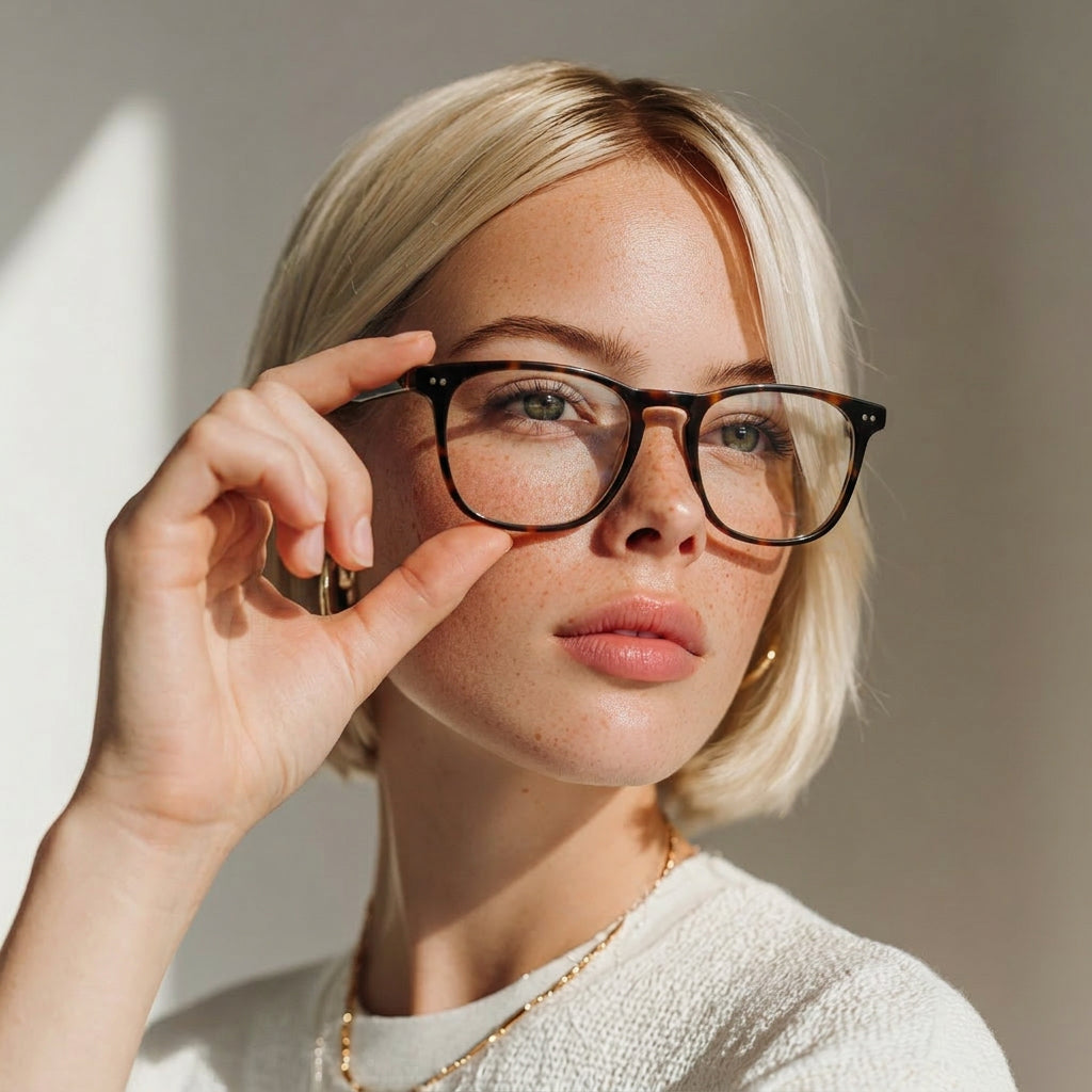 tortoise square glasses