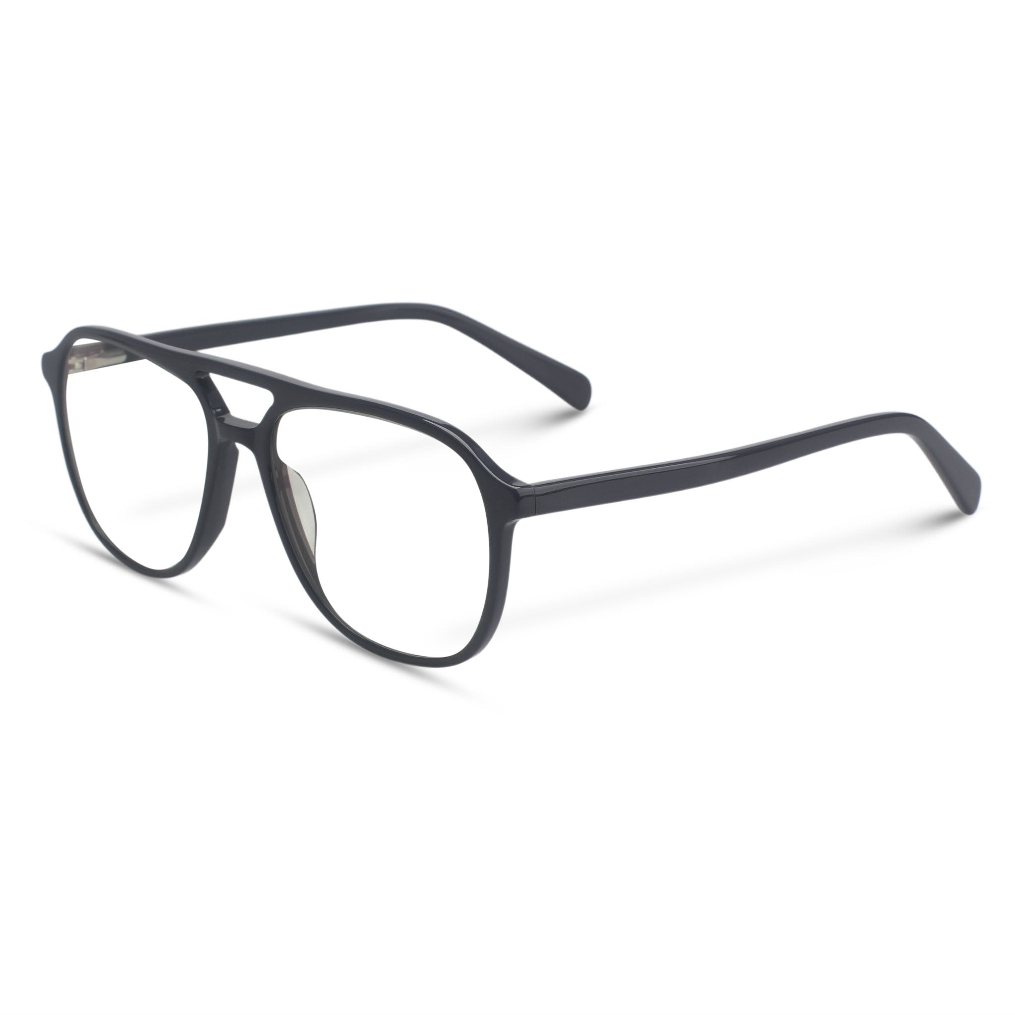 Dark grey aviator acetate eyeglasses