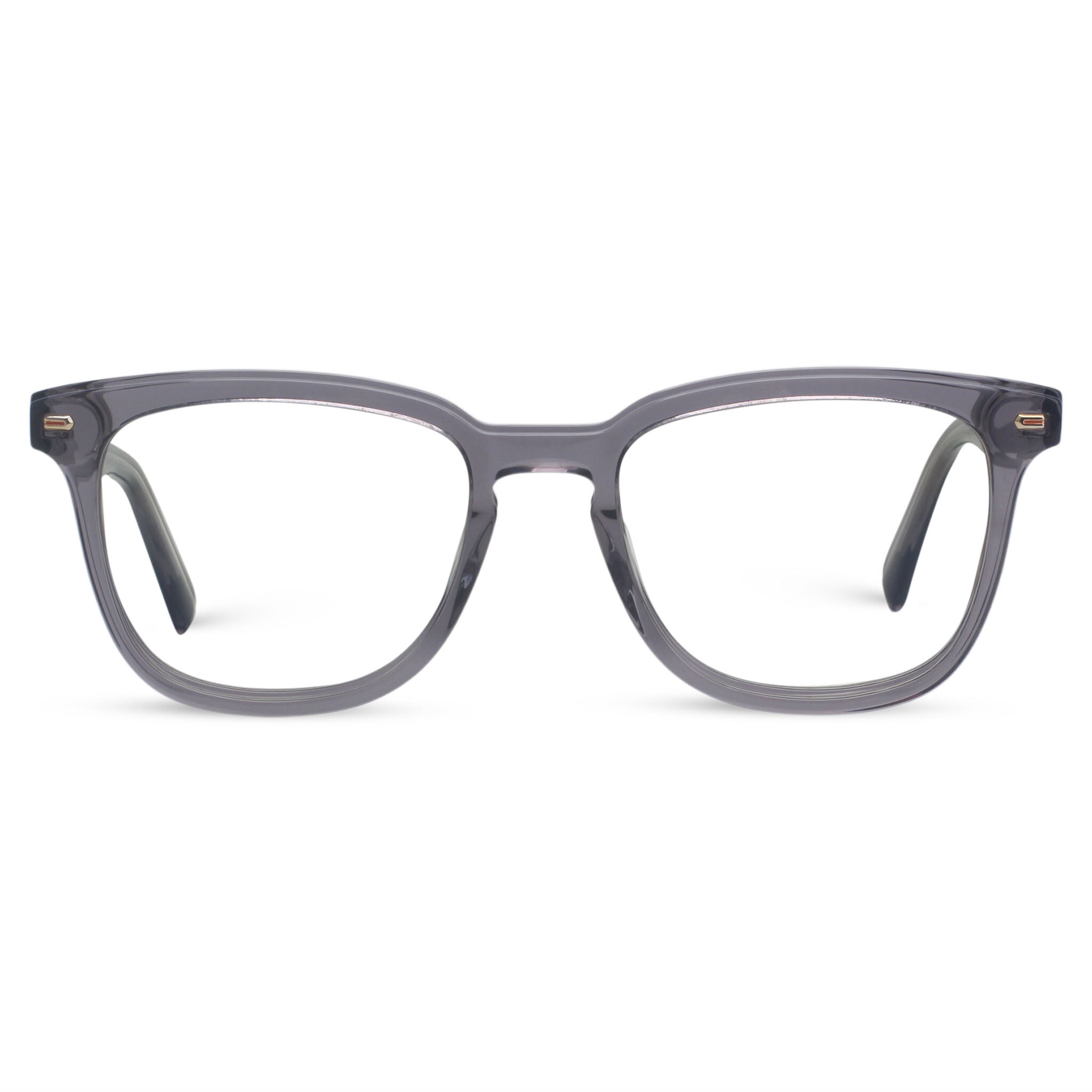 Classic square transparent grey eyeglasses