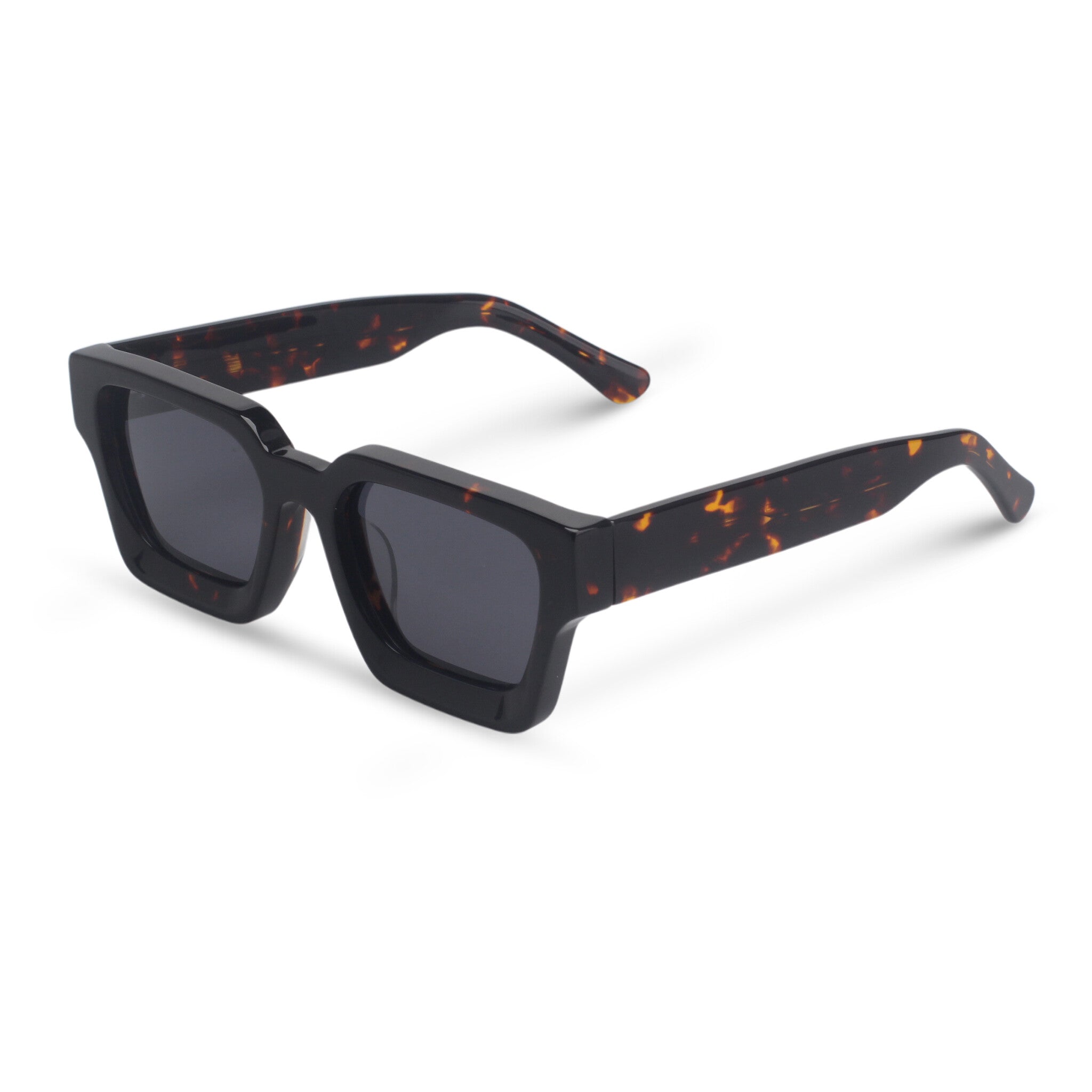 Rectangular bold tortoise sunglasses