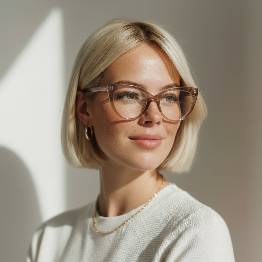 Women cat-eye pink eyeglasses