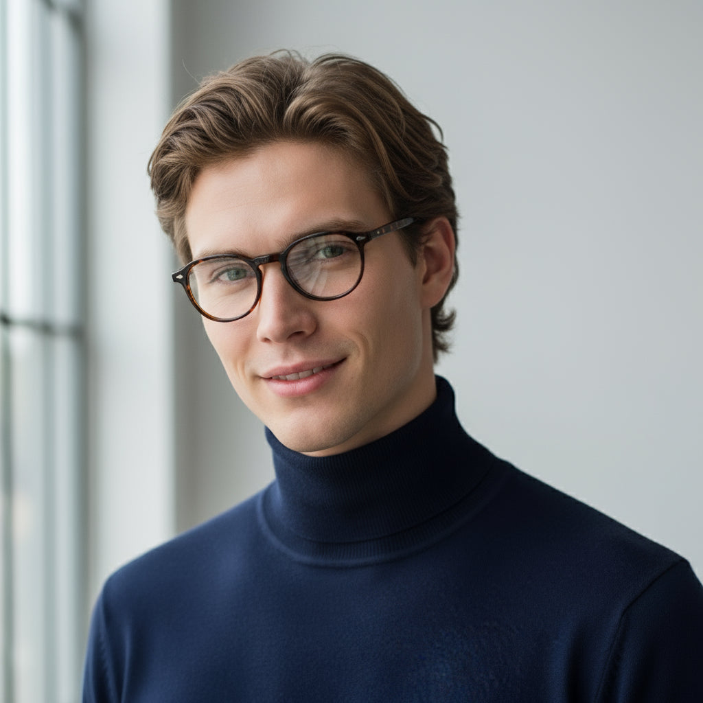 Tortoise plastic eyeglasses