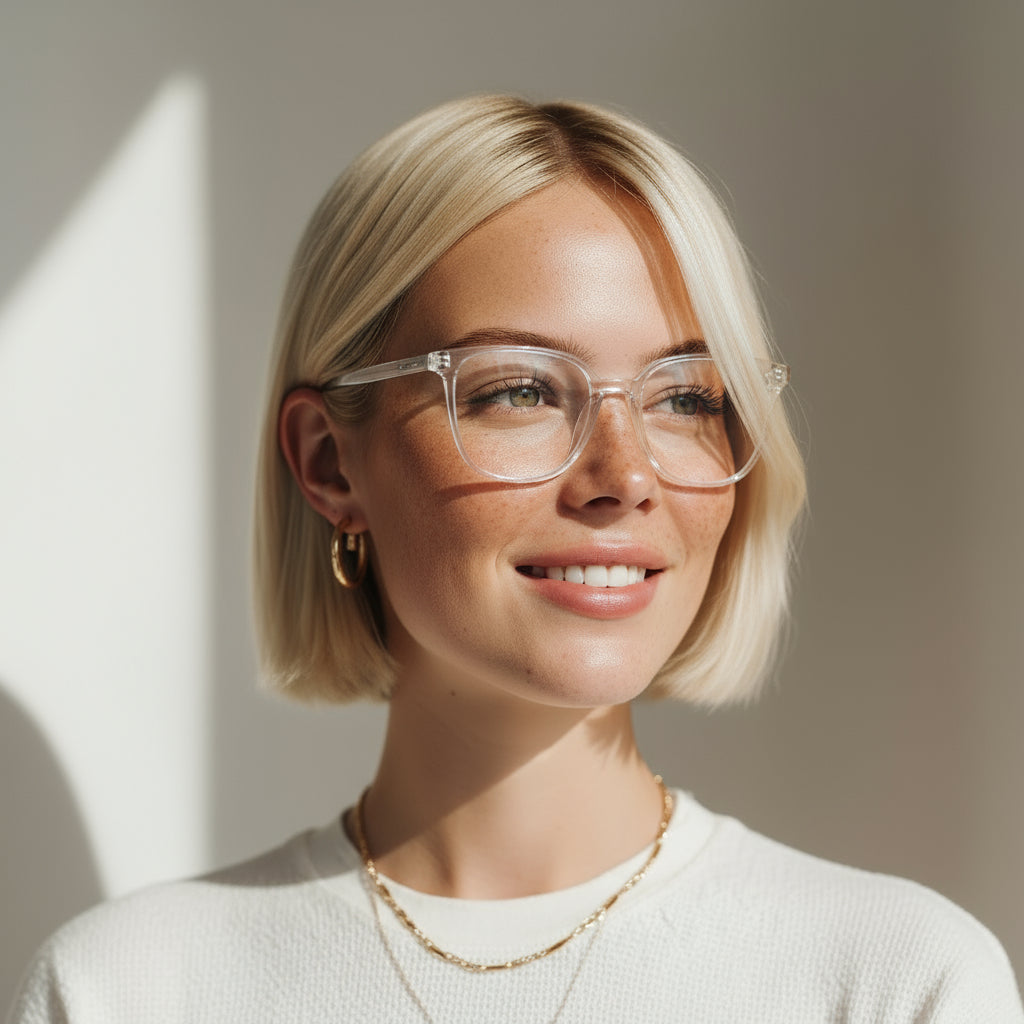 Classic square transparent eyeglasses