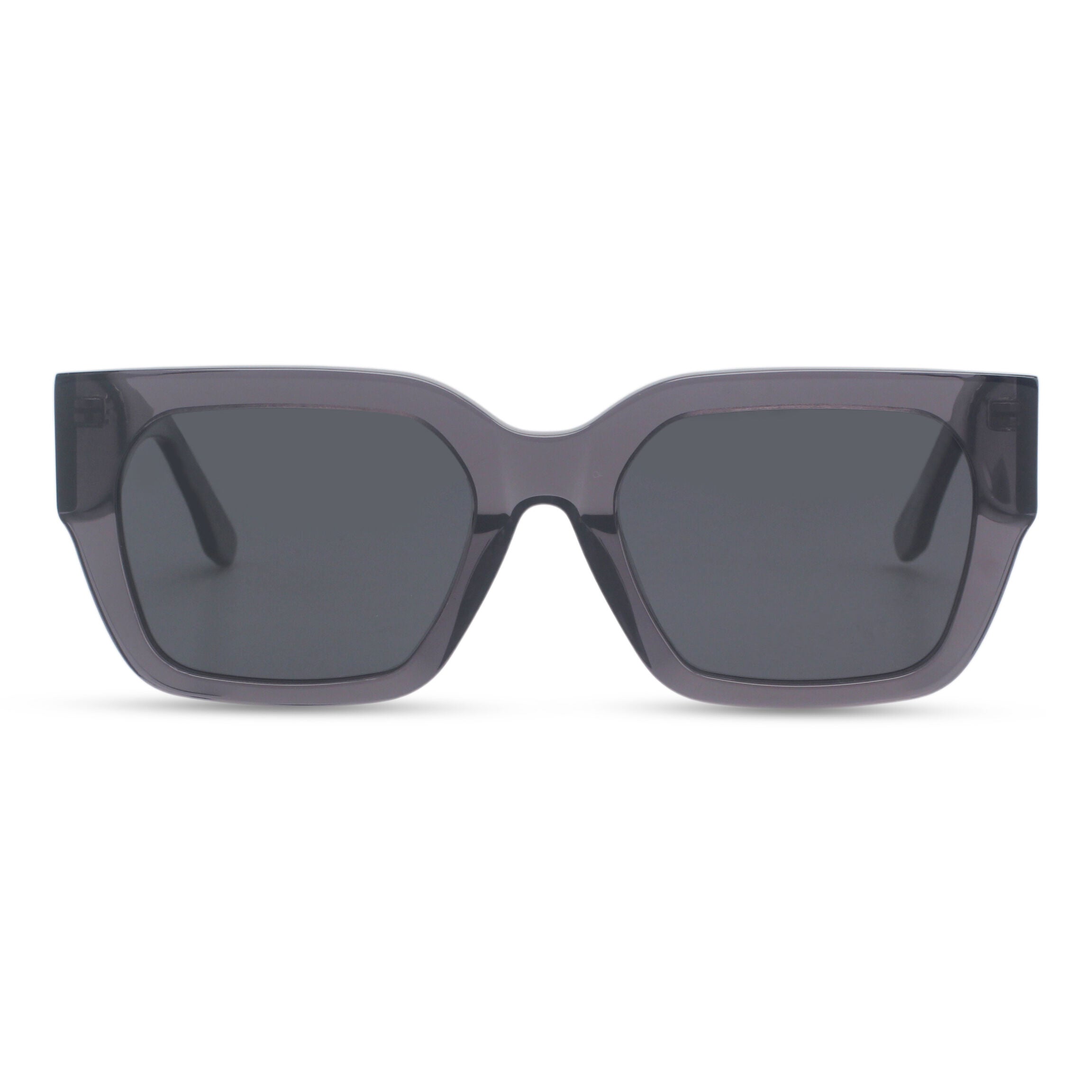 Bold rectangle grey sunglasses