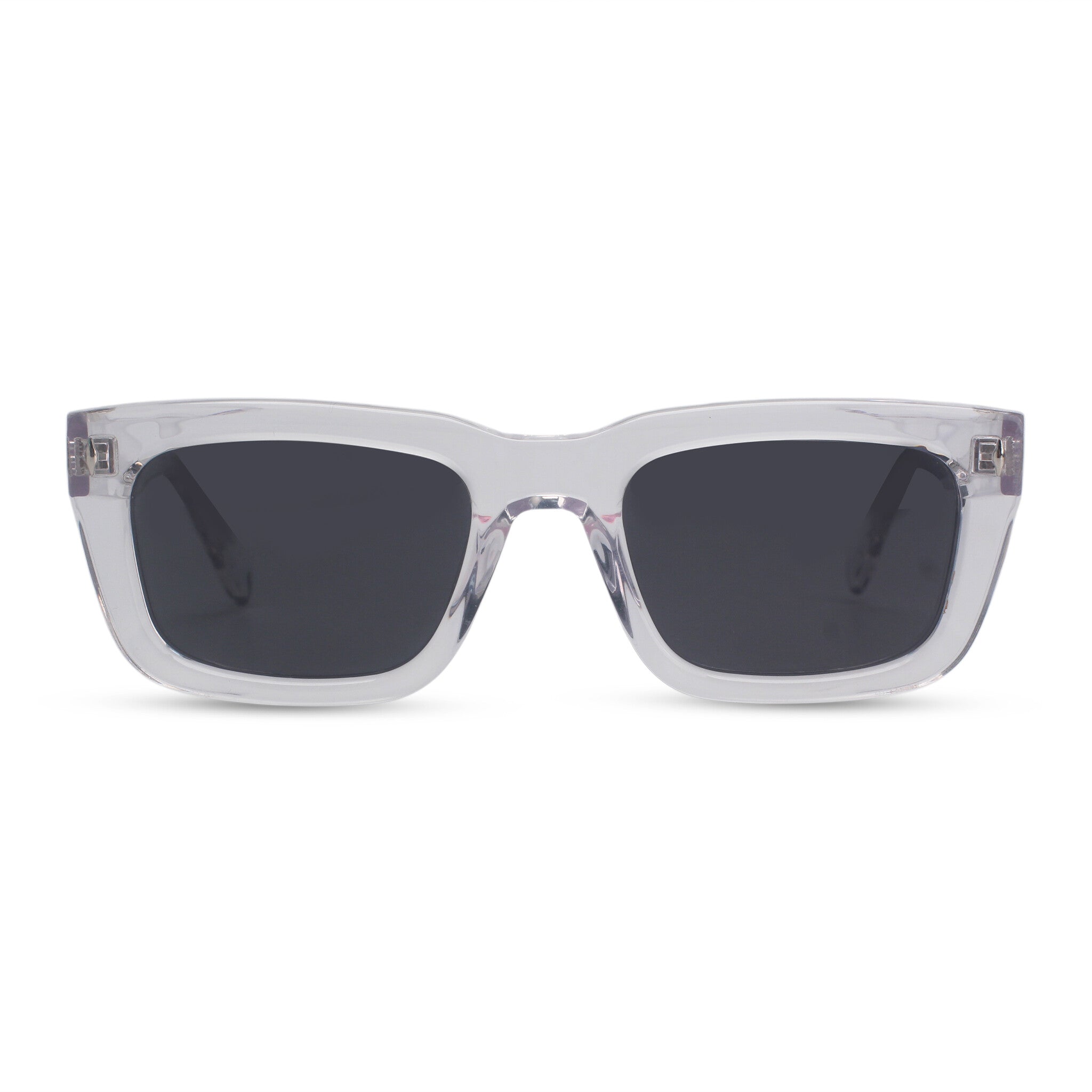 Classic rectangular transparent sunglasses