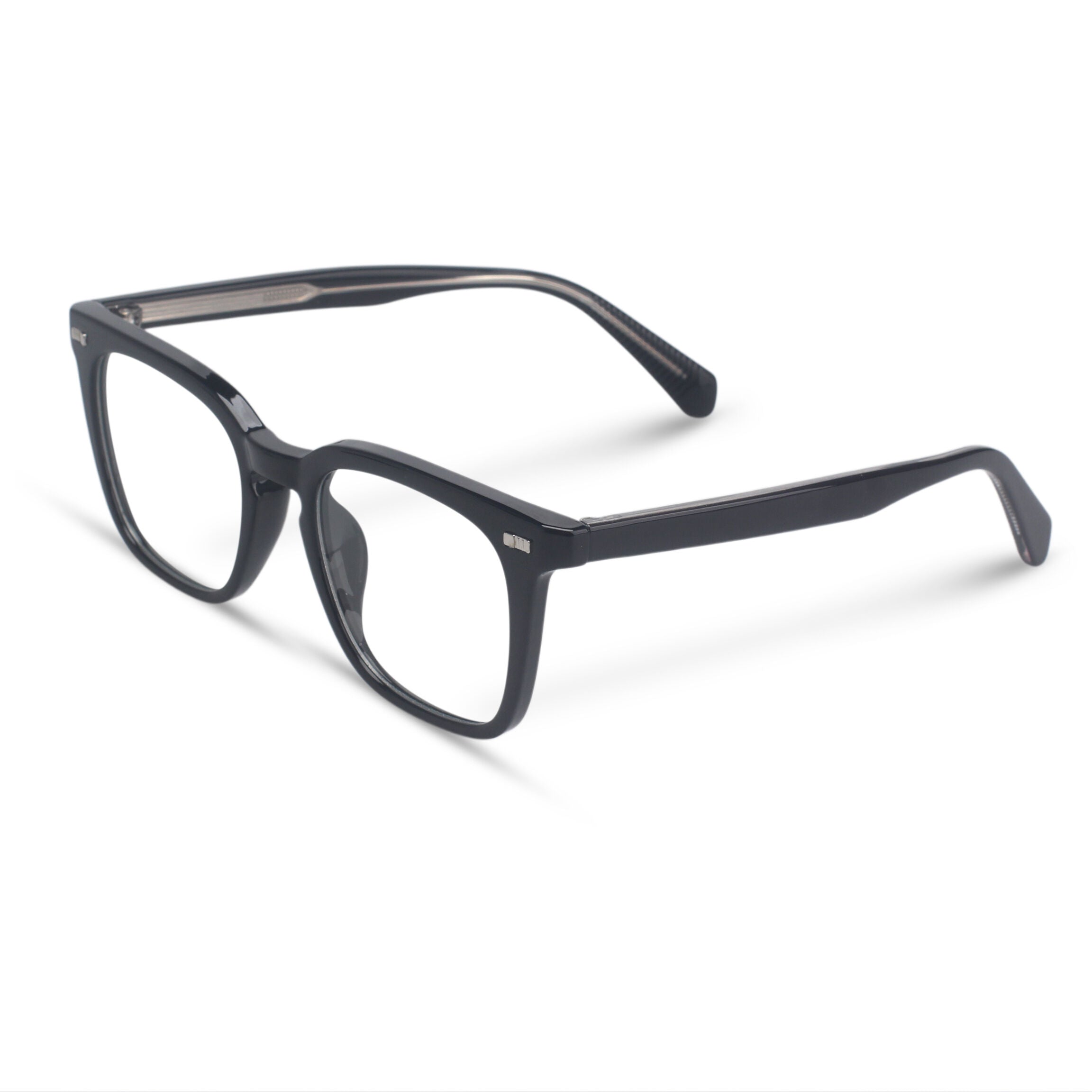 Clear eyeglasses on a white background @black