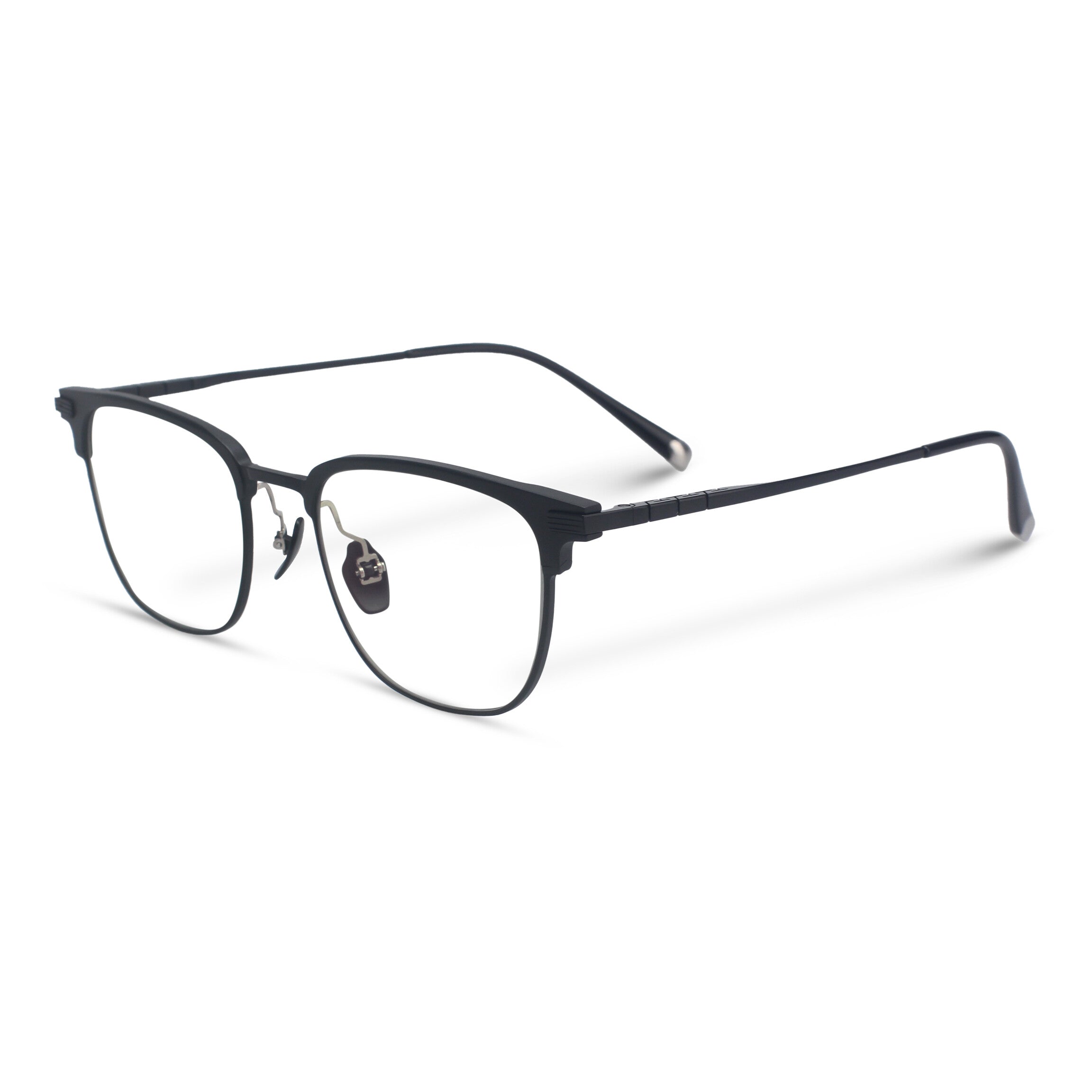 Square full black eyeglasses
