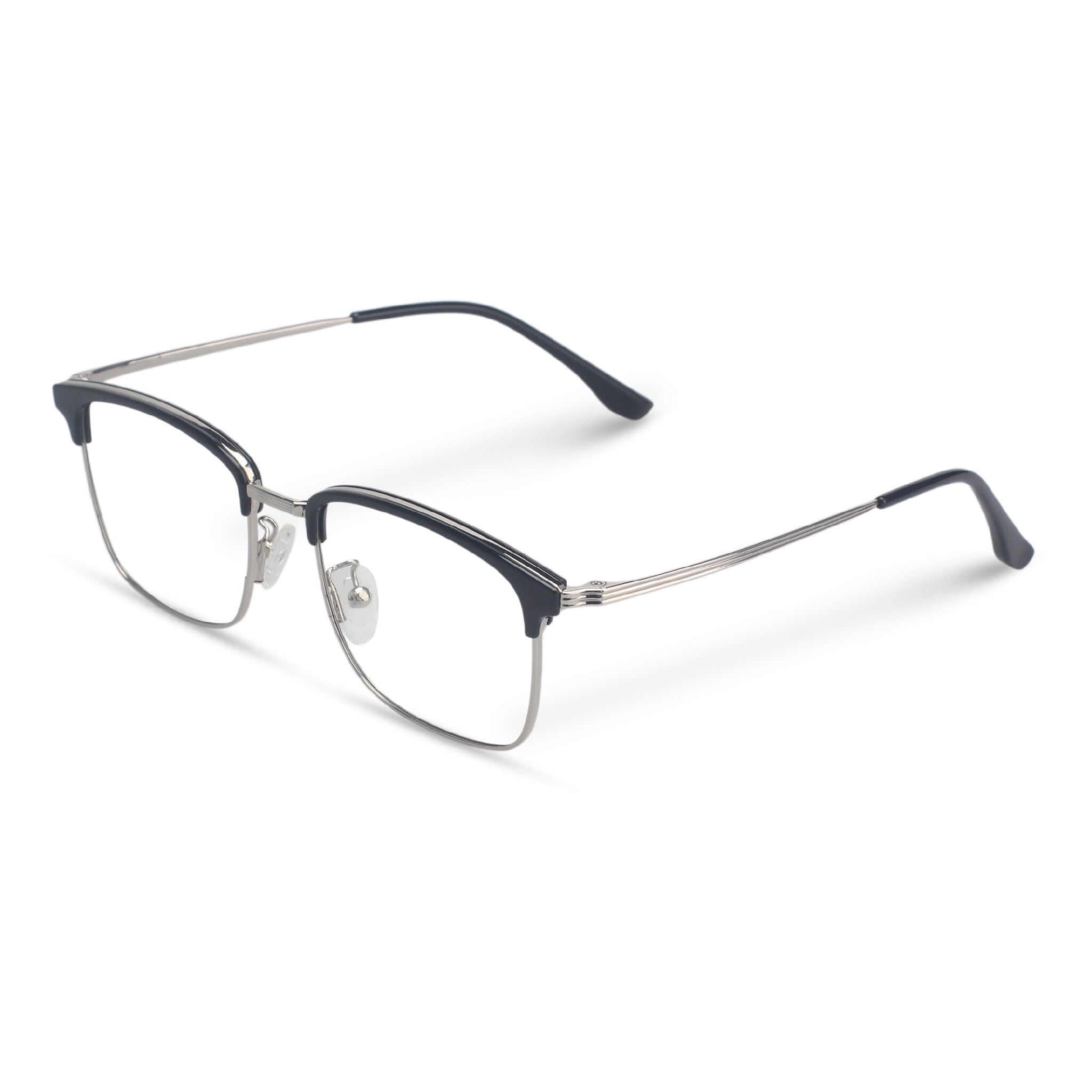 Square black and silver eyeglasses