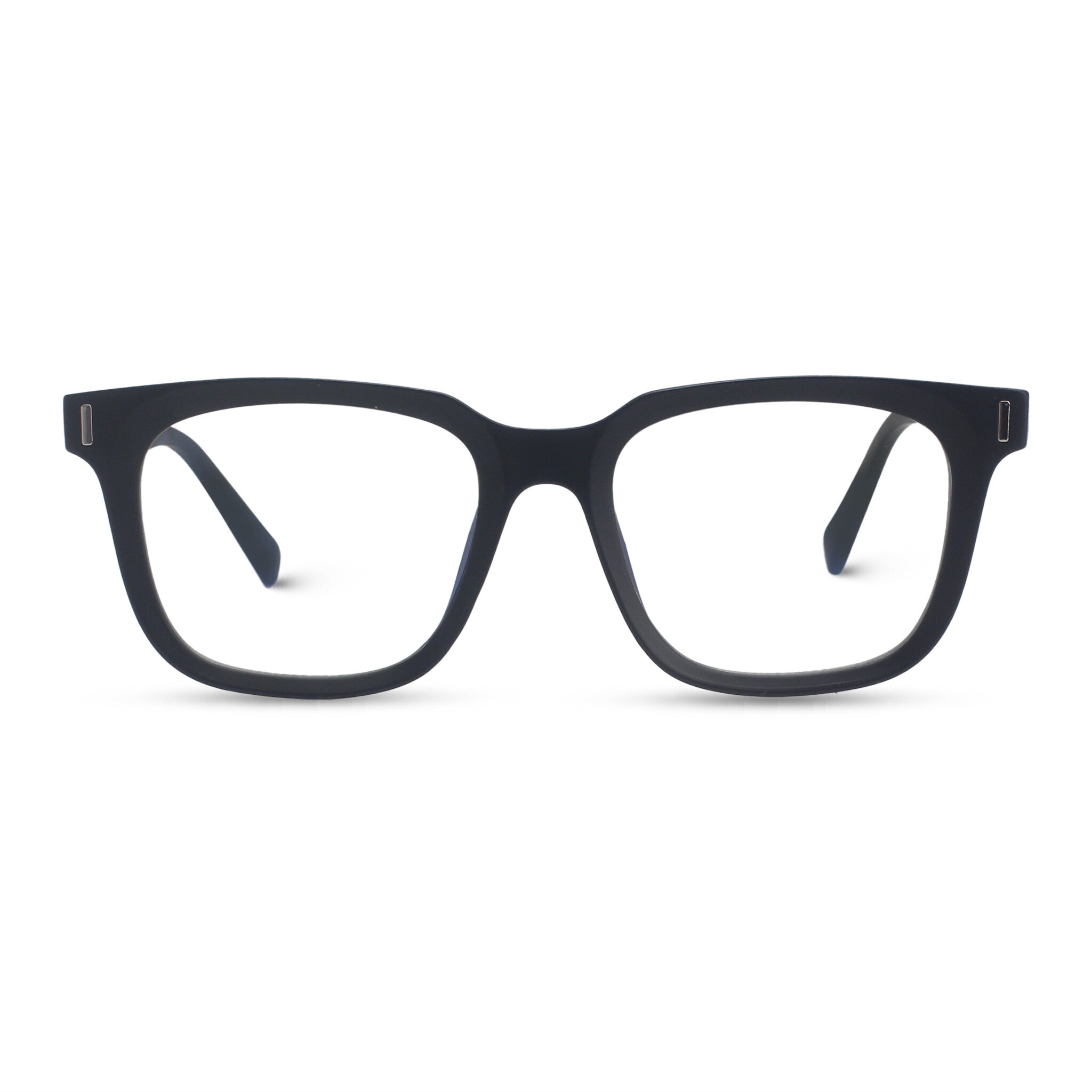 Black matte square plastic eyeglasses