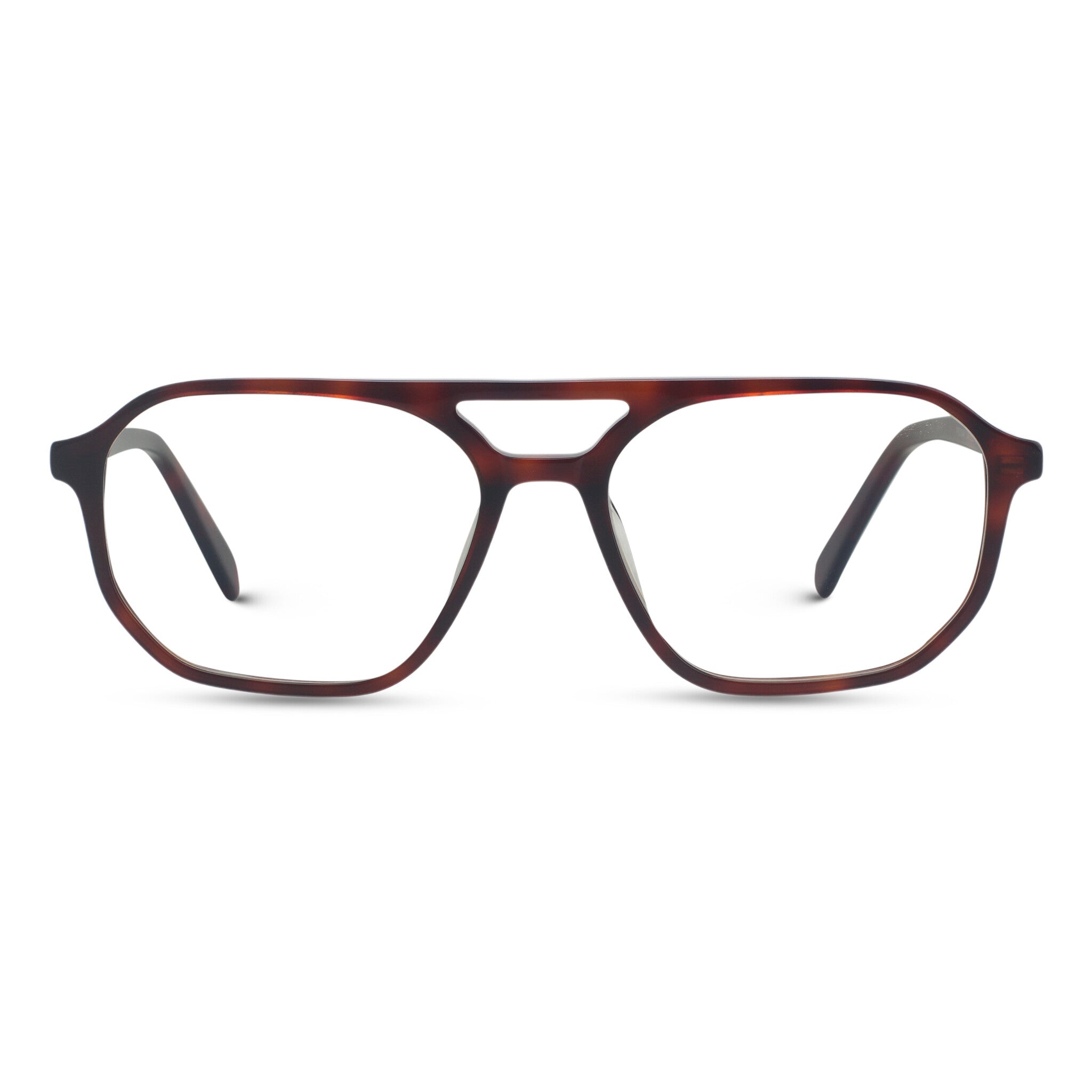Tortoise red aviator plastic eyeglasses