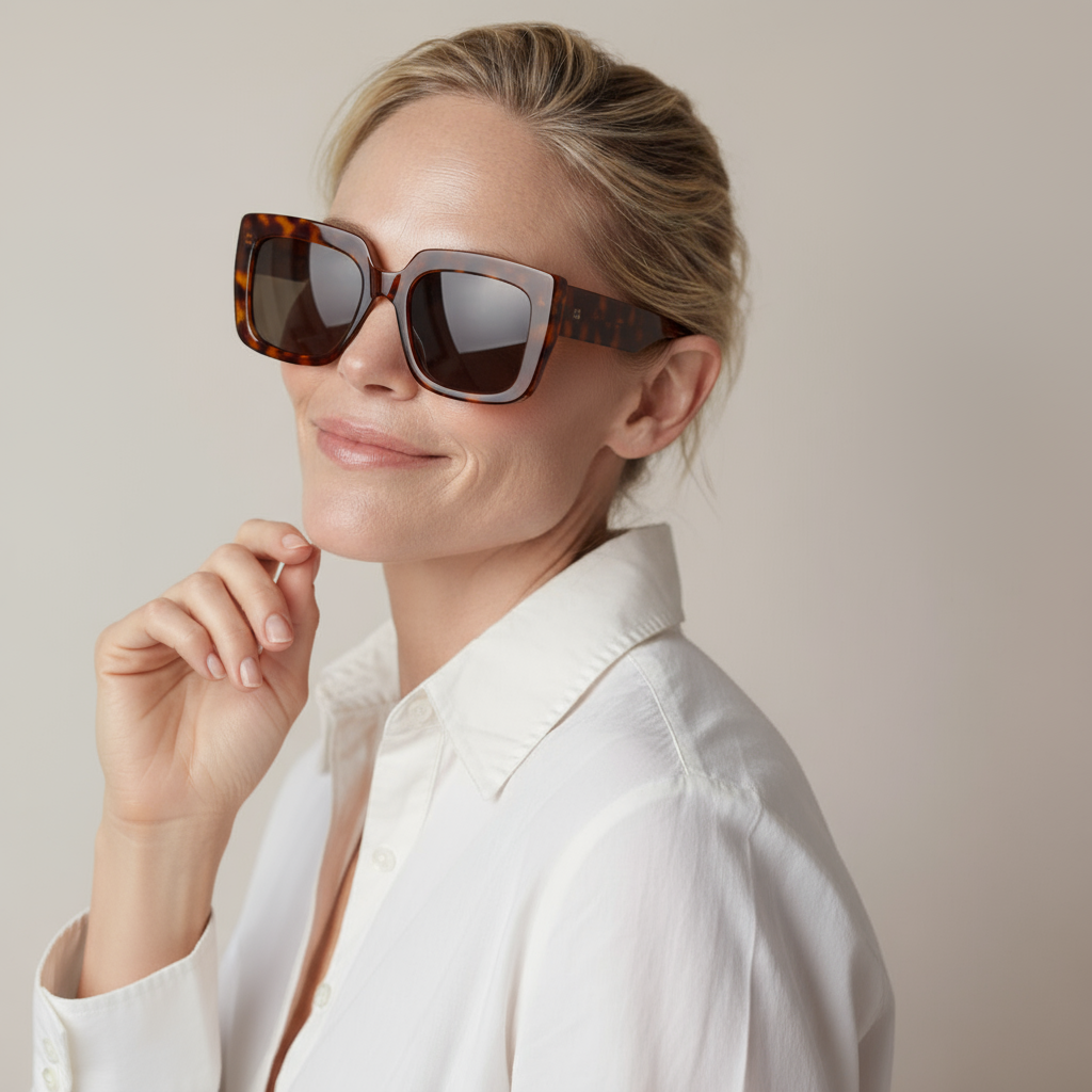 Oversized square tortoise sunglasses