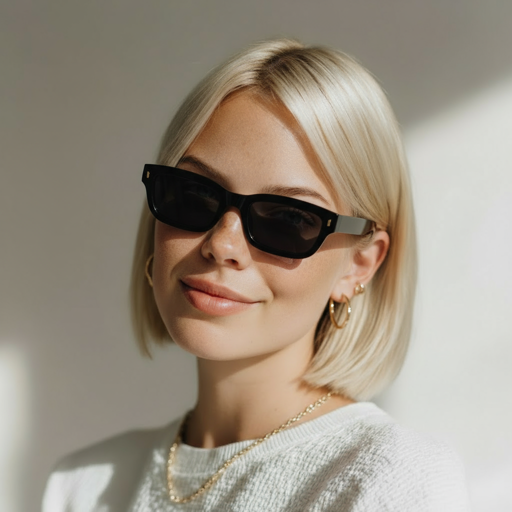 Rectangular black sunglasses