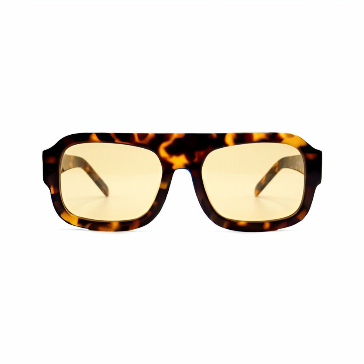 Yellow tortoise aviator sunglasses