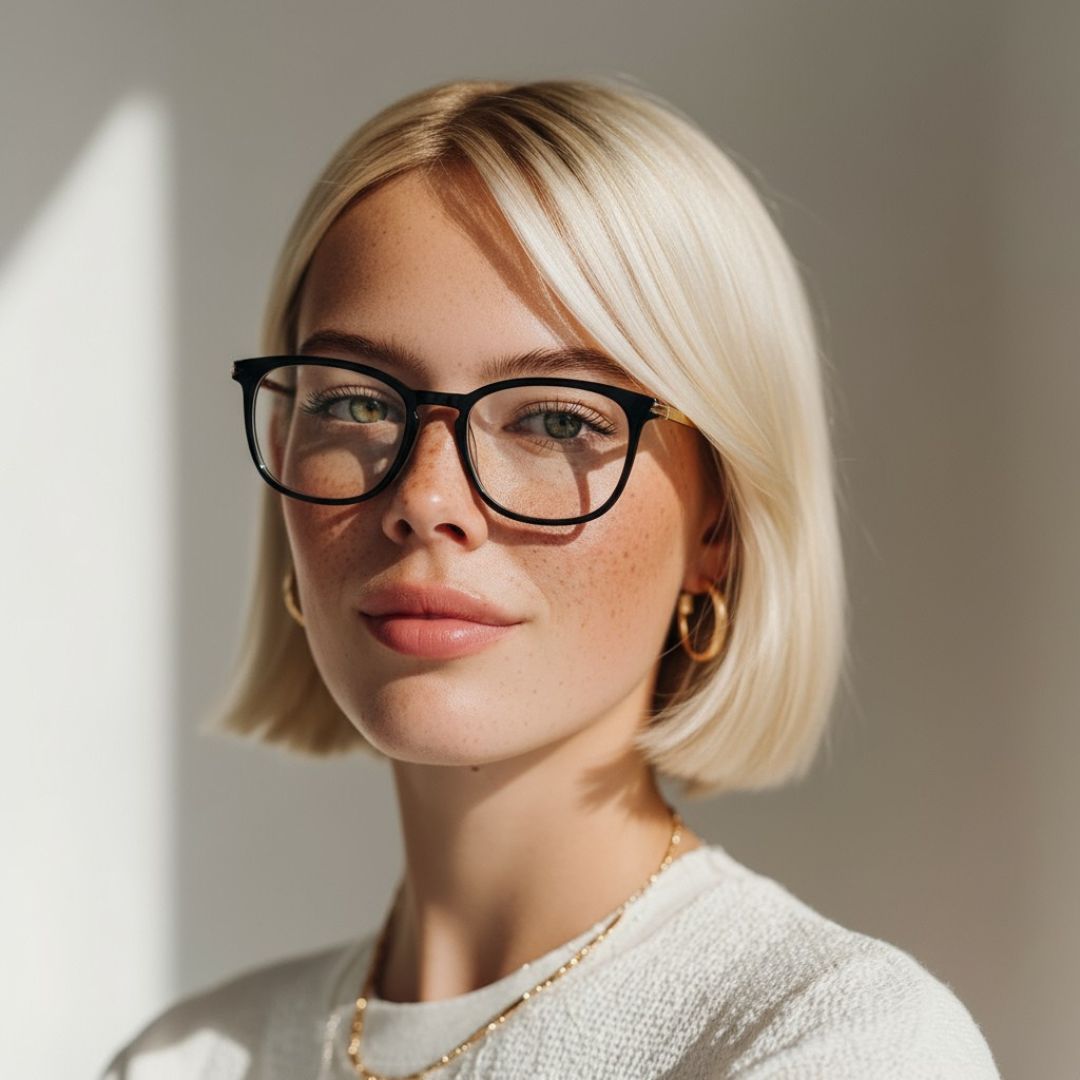 Black plastic eyeglasses
