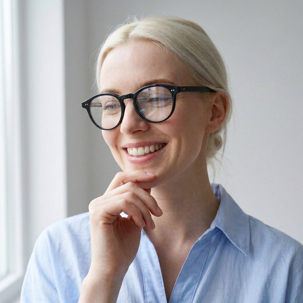 Loreto round black eyeglasses