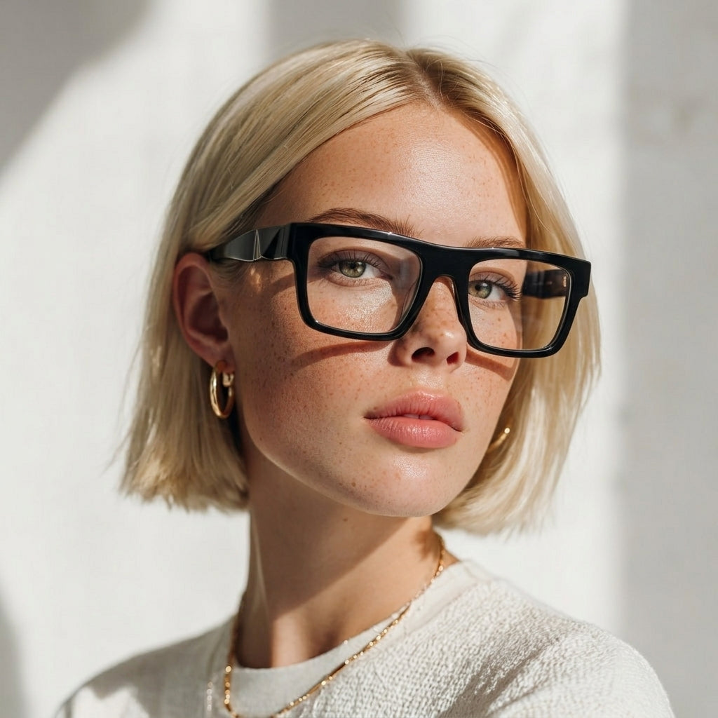 recatnagle black glasses
