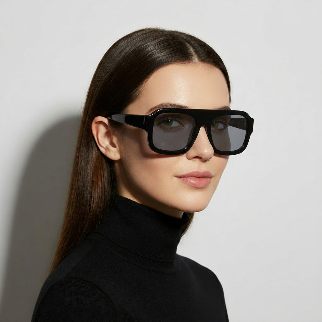 Black aviator sunglasses