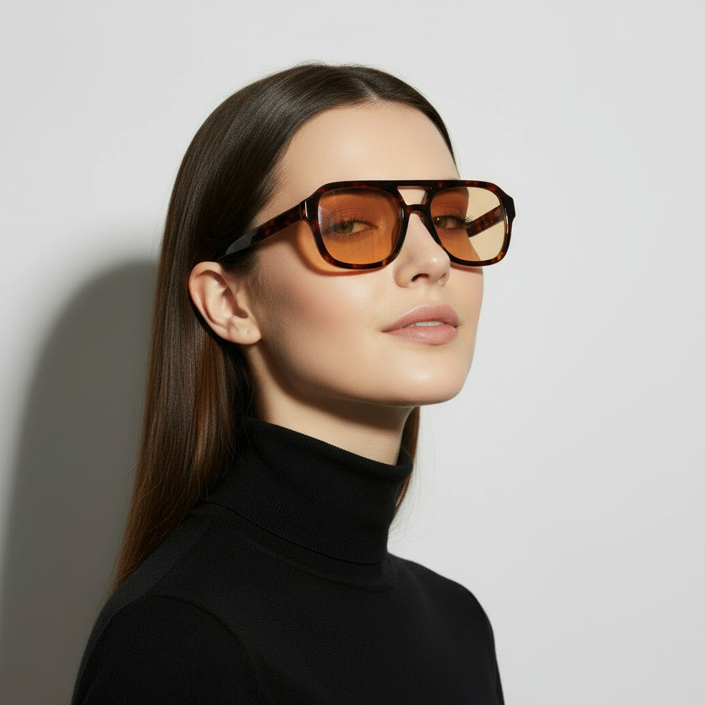 Stylish aviator tortoise sunglasses