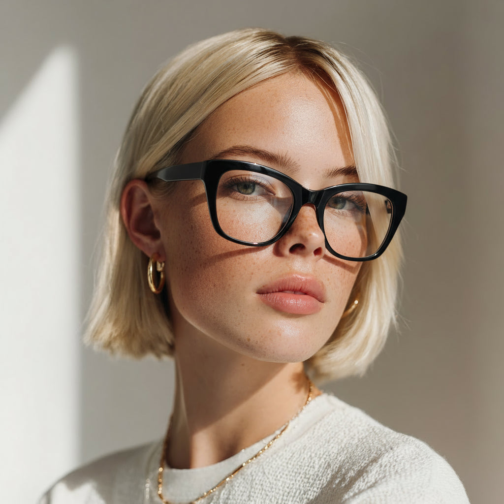 Women cat-eye black eyeglasses