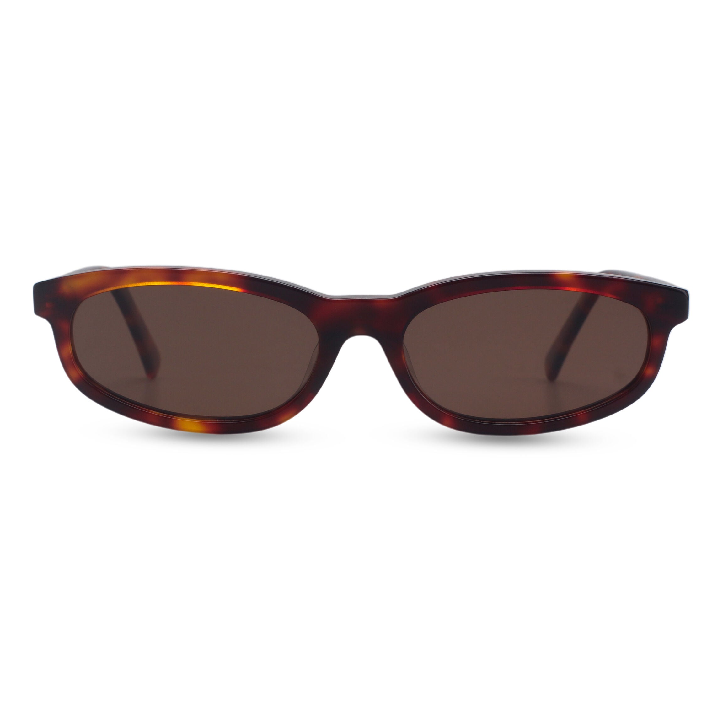 Minimal oval tortoise sunglasses