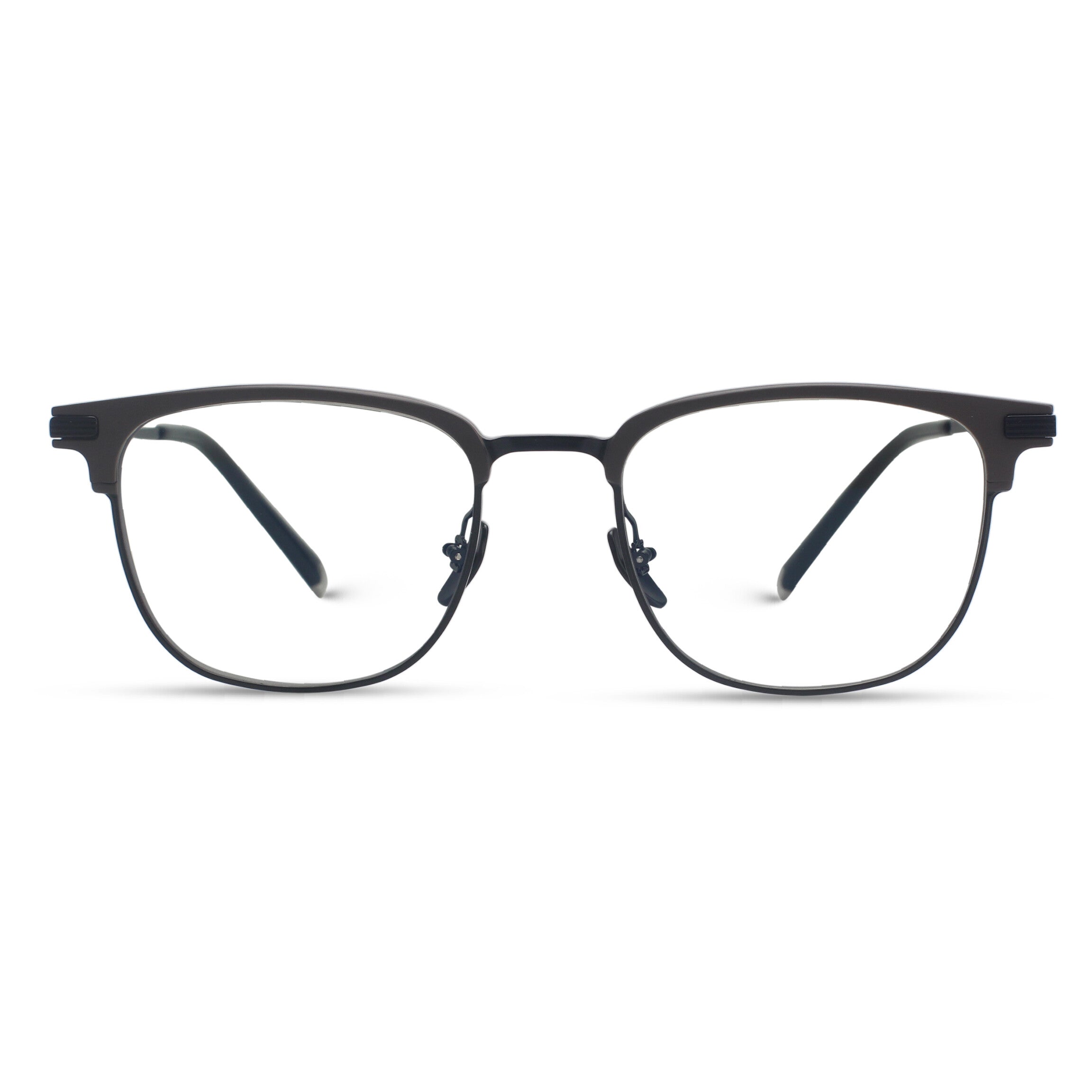 Square brown and black eyeglasses