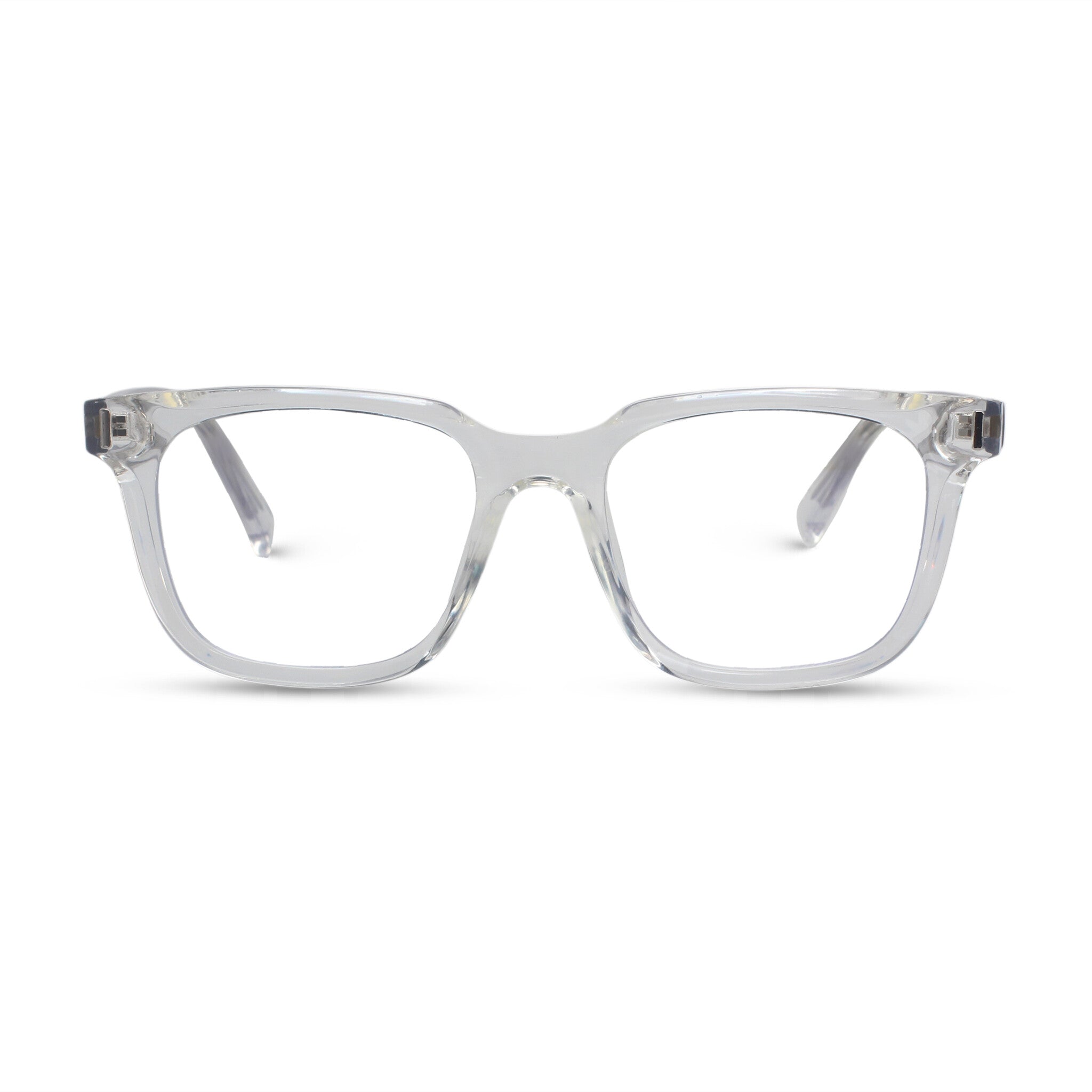 Clear transparent square plastic eyeglasses